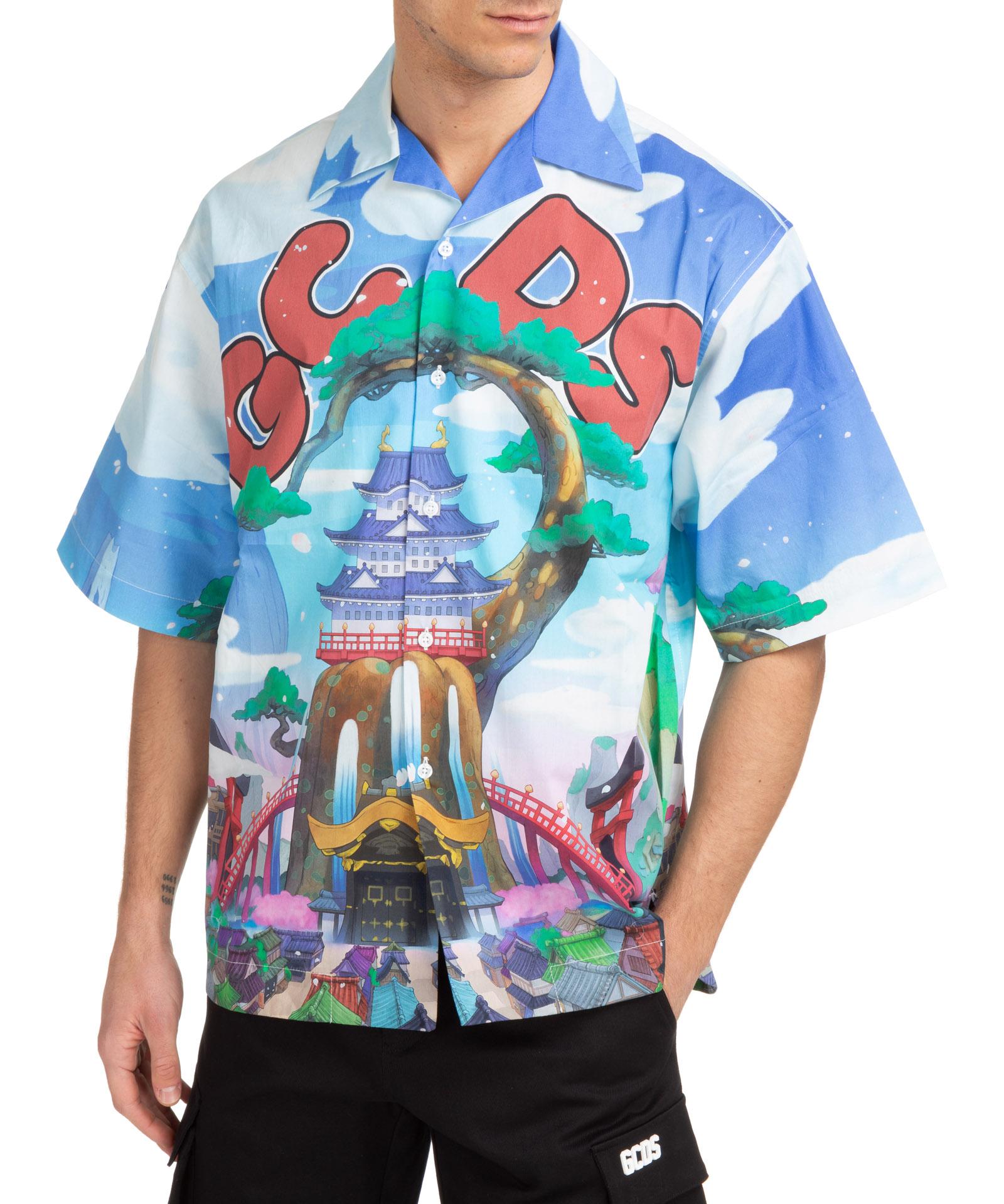 Gcds One Piece Land Of Wano Cotton Short Sleeve Shirt in Blue for Men | Lyst