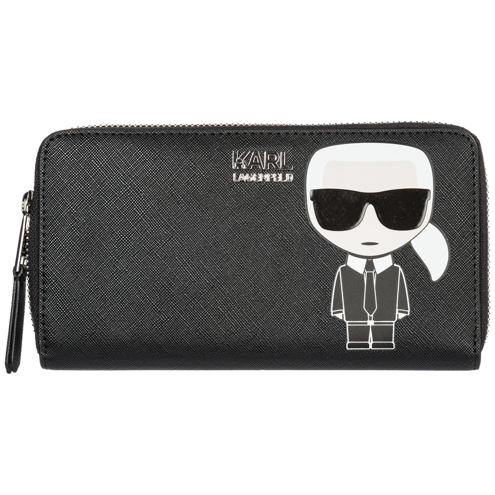 Karl Lagerfeld Black Leather Wallet Lyst