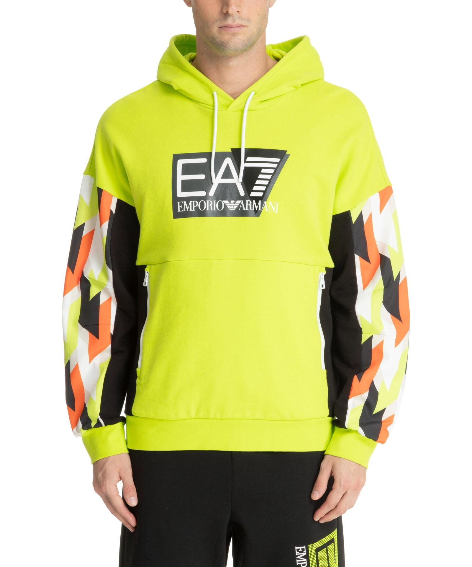 Green ea7 hoodie deals