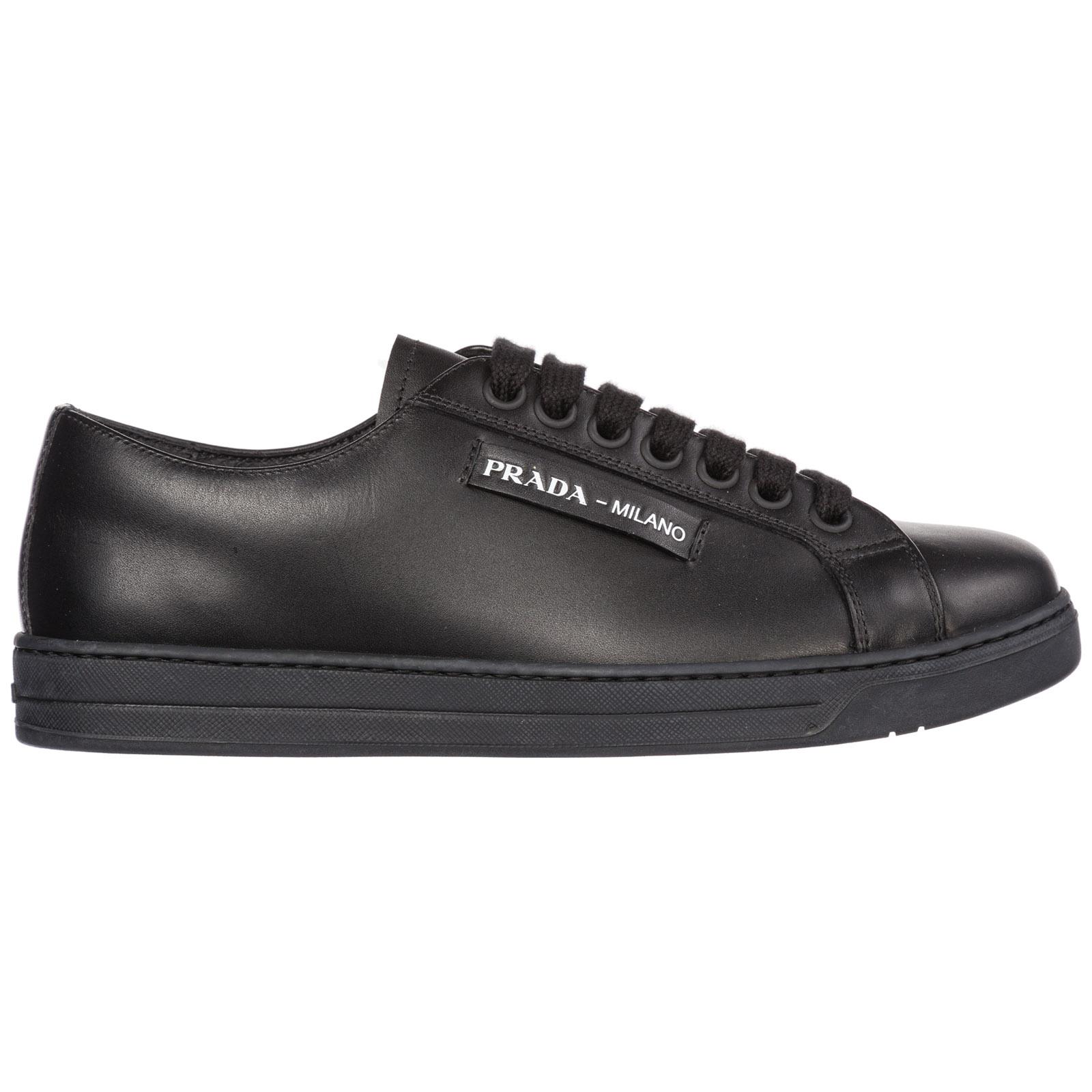 prada trainers shiny black