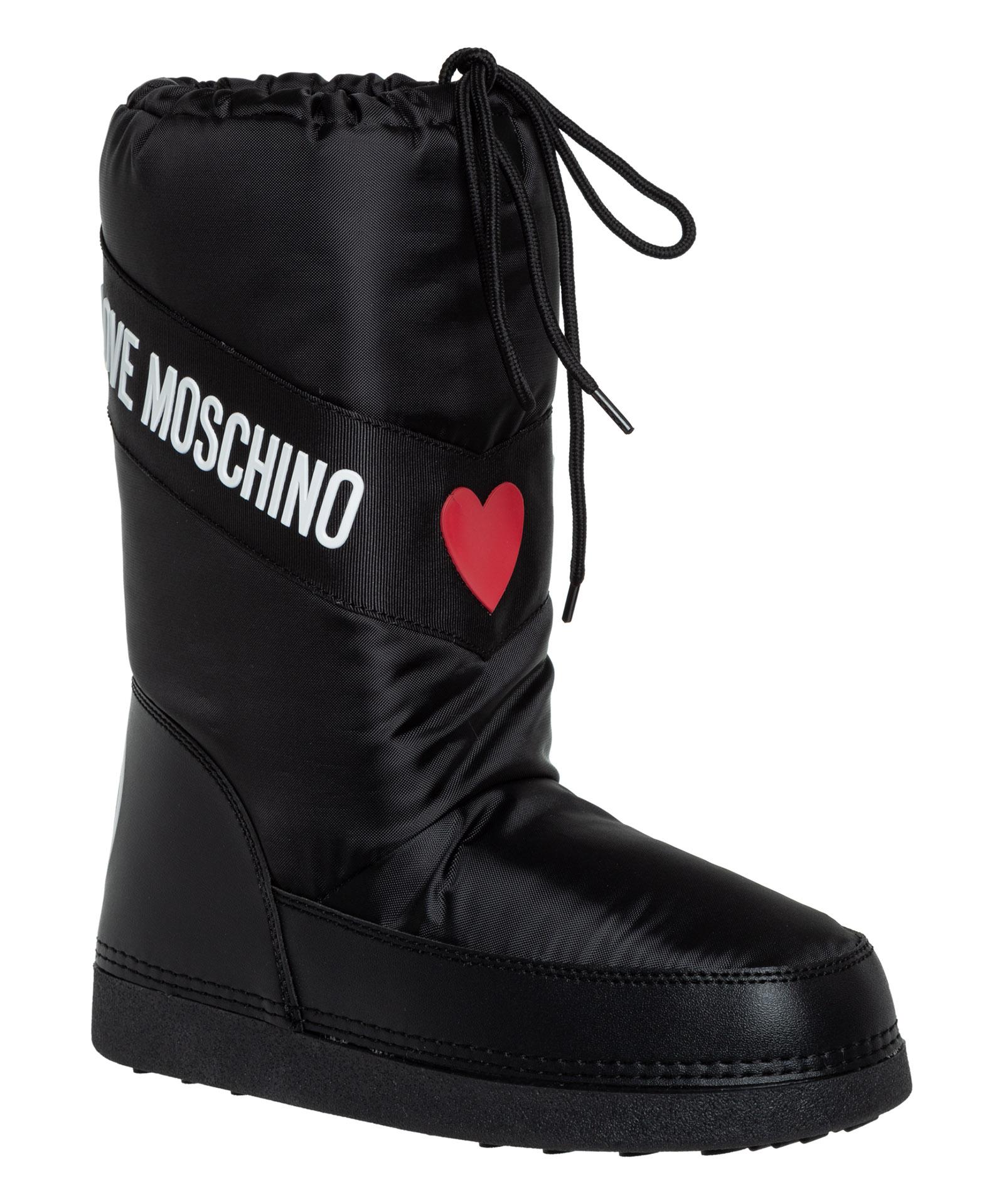 Love Moschino Peace & Love Snow Boots in Black | Lyst