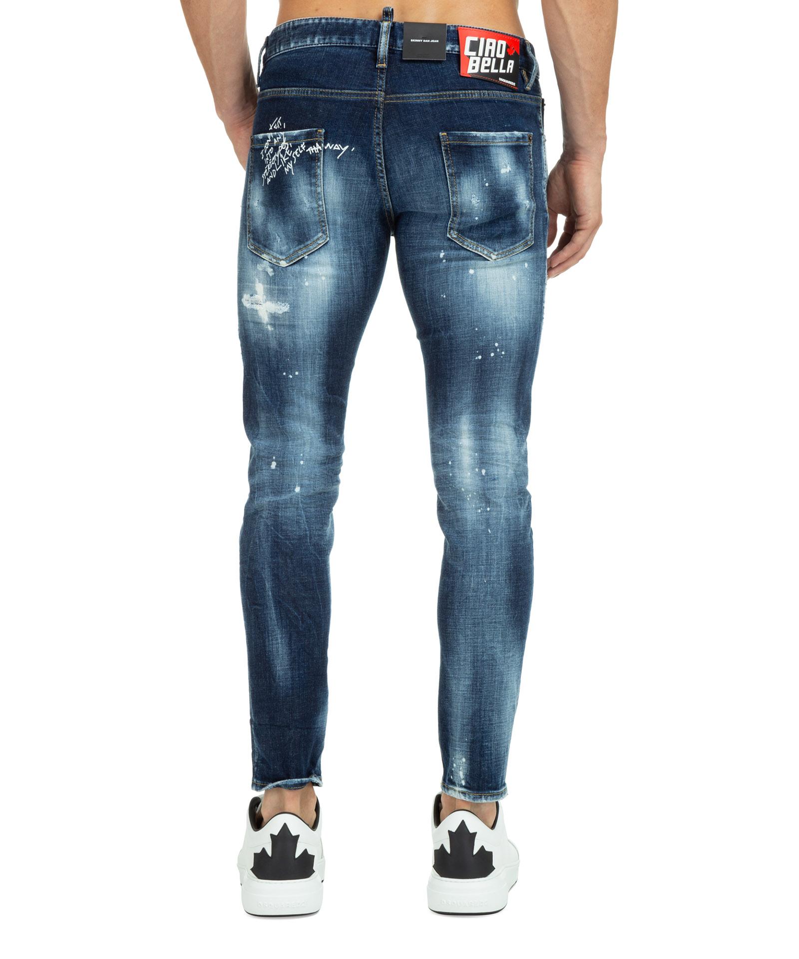 DSquared² Dan Ciao Bella Skinny Jeans in Blue for Men | Lyst