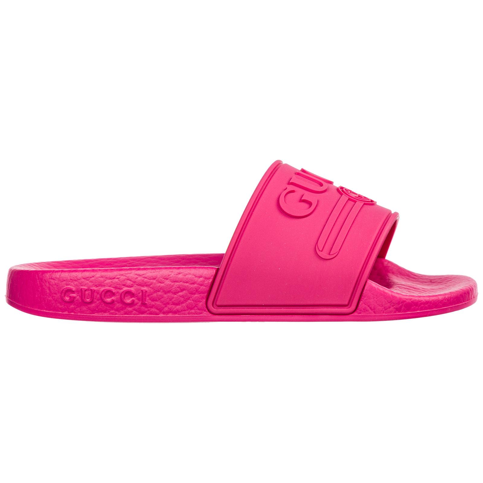 Gucci Logo Rubber Slide Sandal in Pink for Men | Lyst