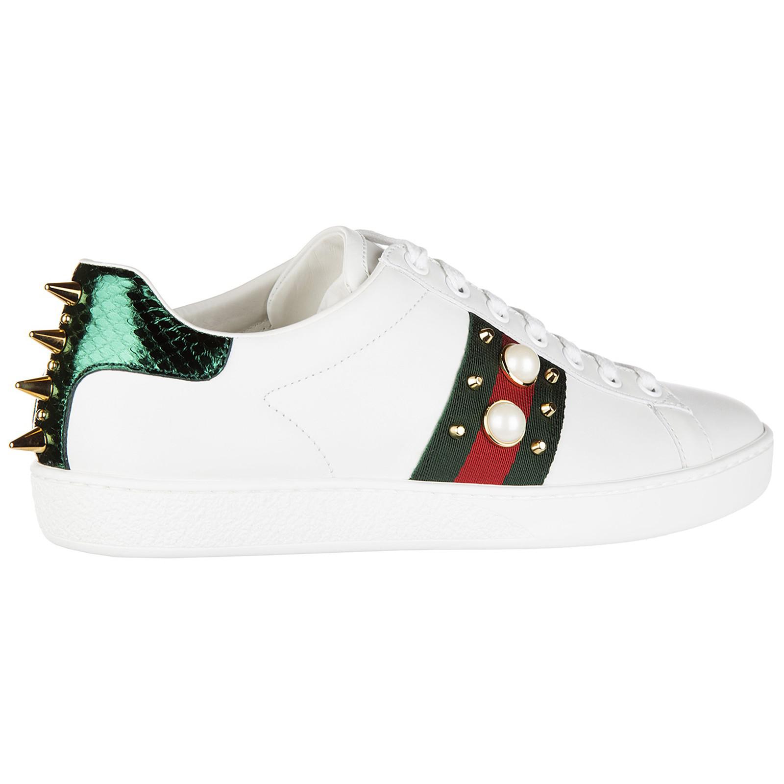 gucci ace pearl sneakers