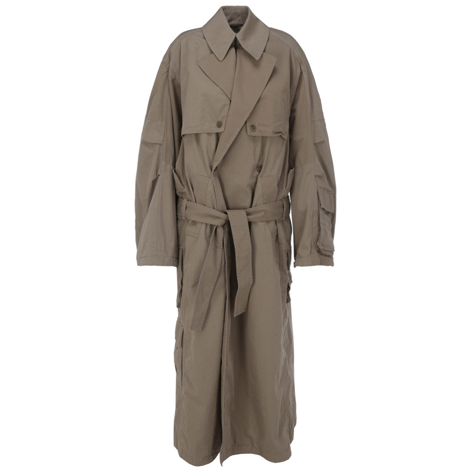 Balenciaga Cotton Overcoat Full-length Jacket in Beige (Natural) | Lyst UK