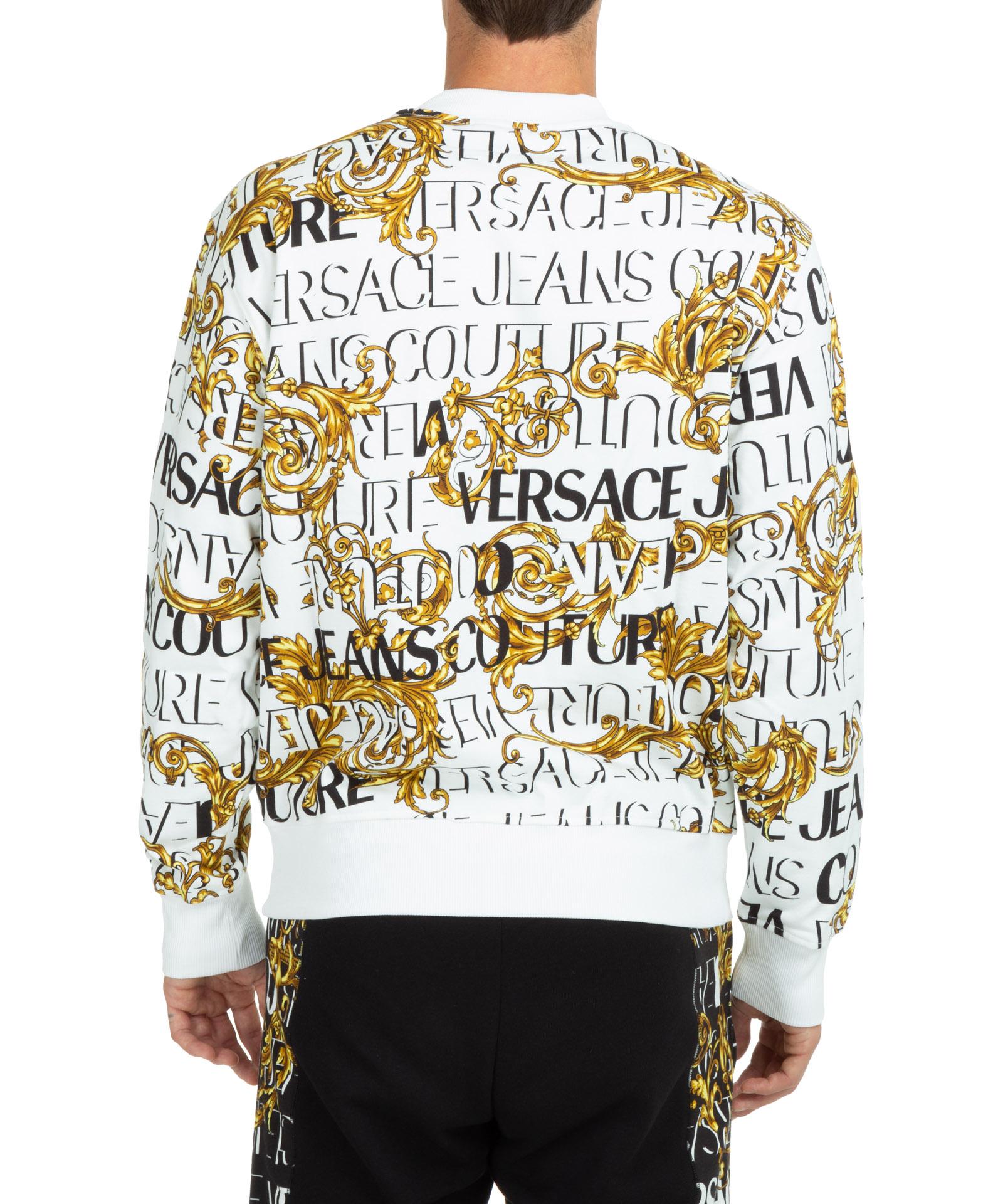 Versace Jeans Couture Logo Couture Cotton Sweatshirt in White for Men | Lyst