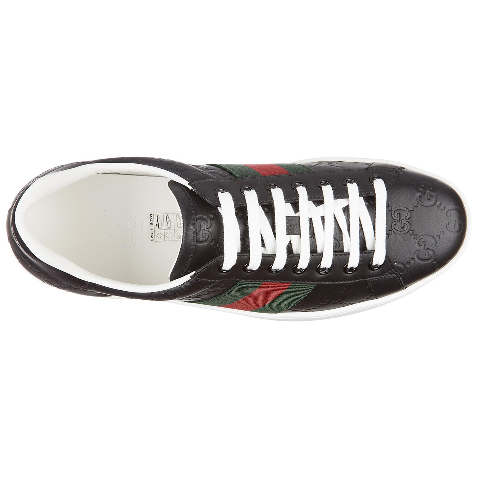 mens gucci black trainers