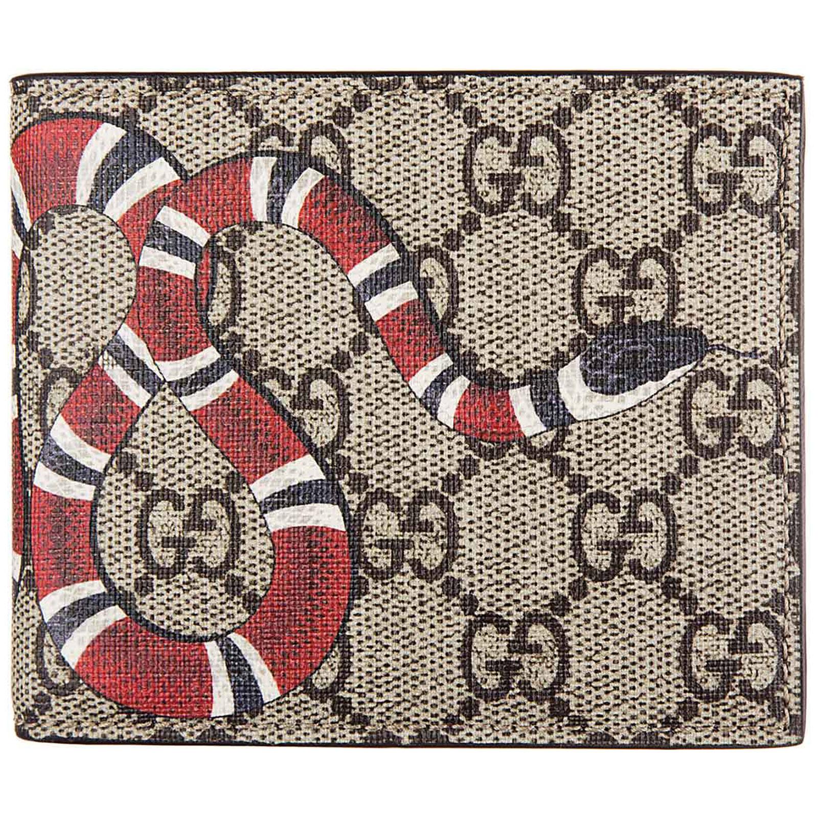 Gucci Canvas Genuine Leather Wallet Credit Card Bifold gg Supreme for Men - Lyst