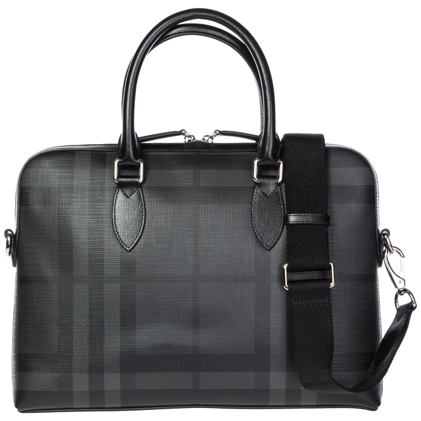 Burberry Briefcase Attaché Case Laptop Pc Bag in Charcoal / Black