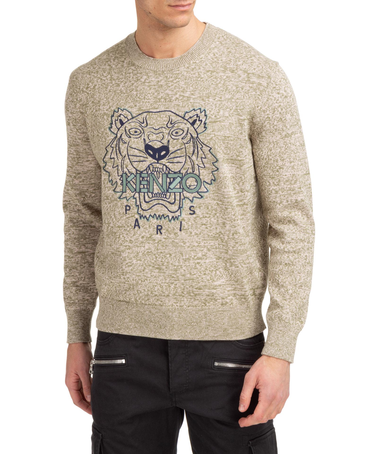 KENZO Tiger Cotton Sweater in Natural for Men | Lyst Canada