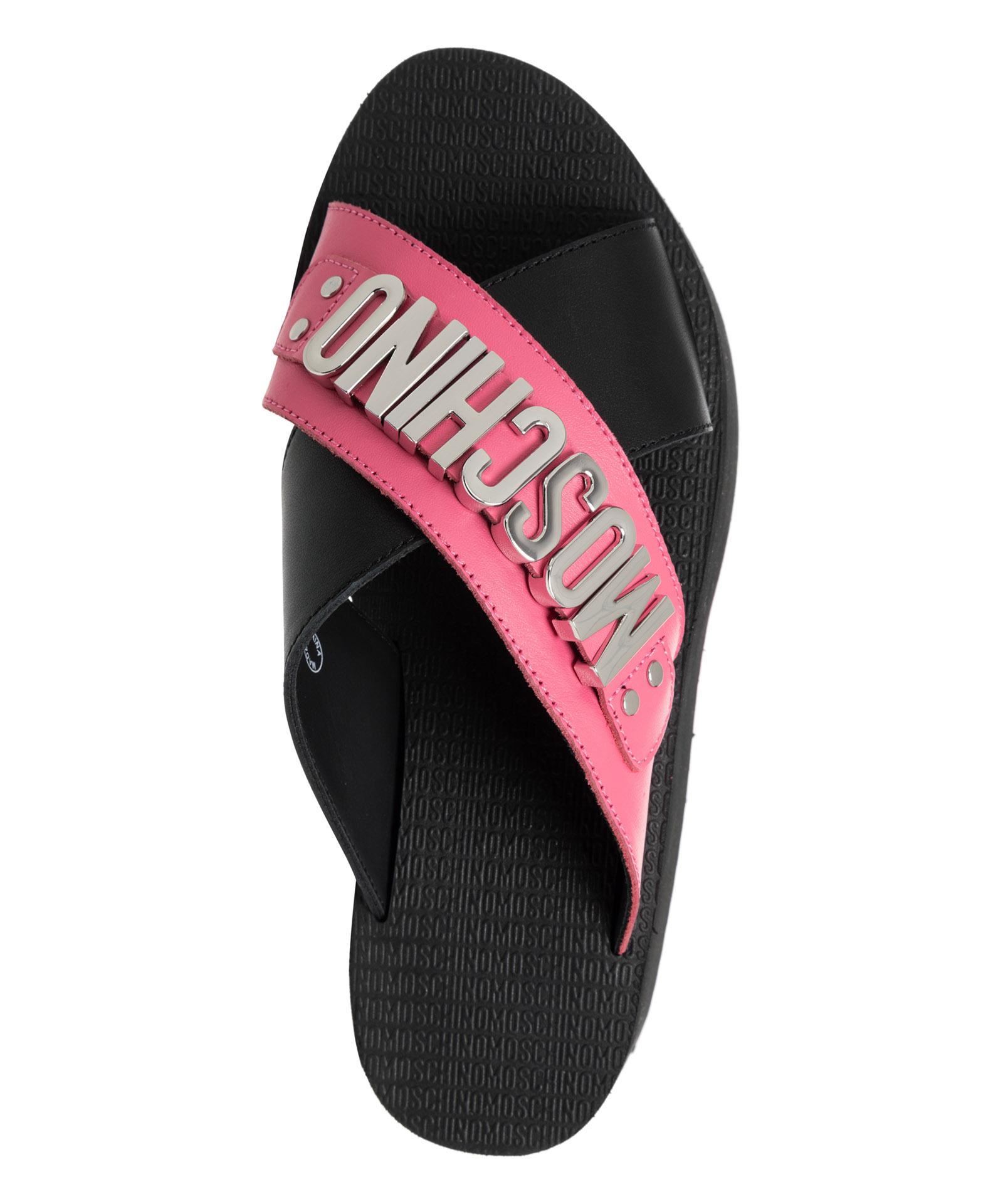 Moschino Logo Lettering Wedges in Black Lyst