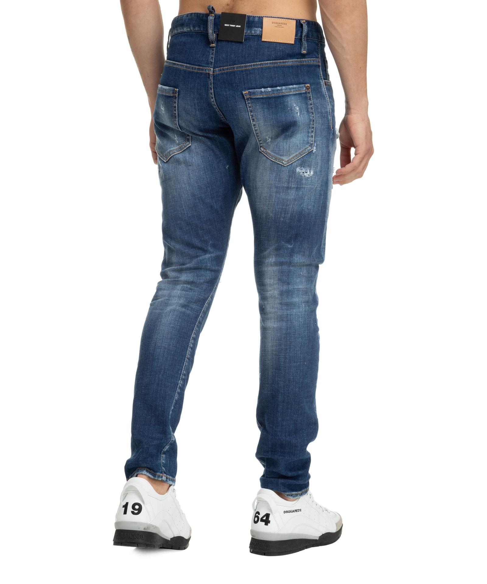 DSquared² Sexy Twist Cotton Jeans in Blue for Men | Lyst