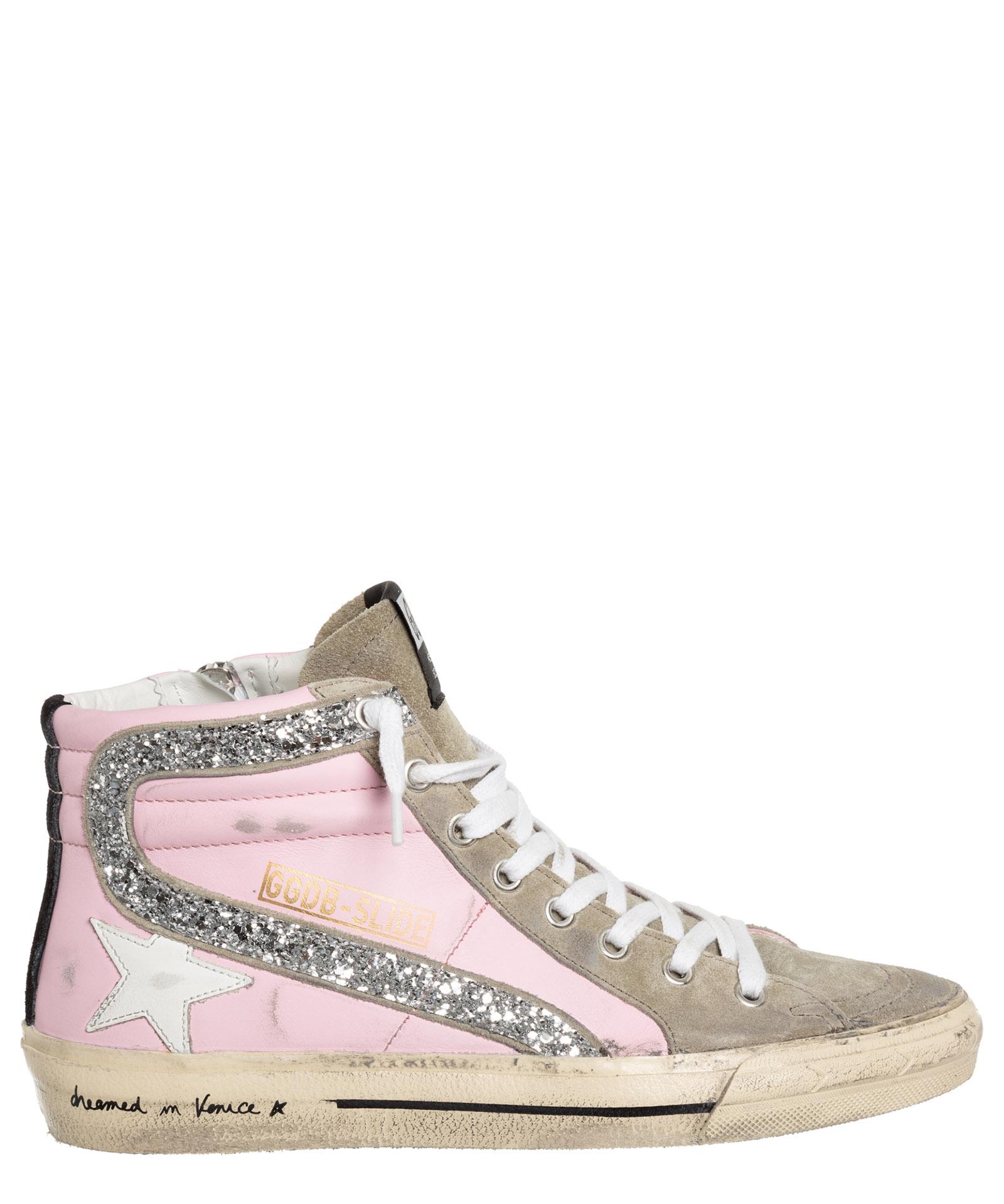 Golden Goose Slide High-top Sneakers in Pink | Lyst