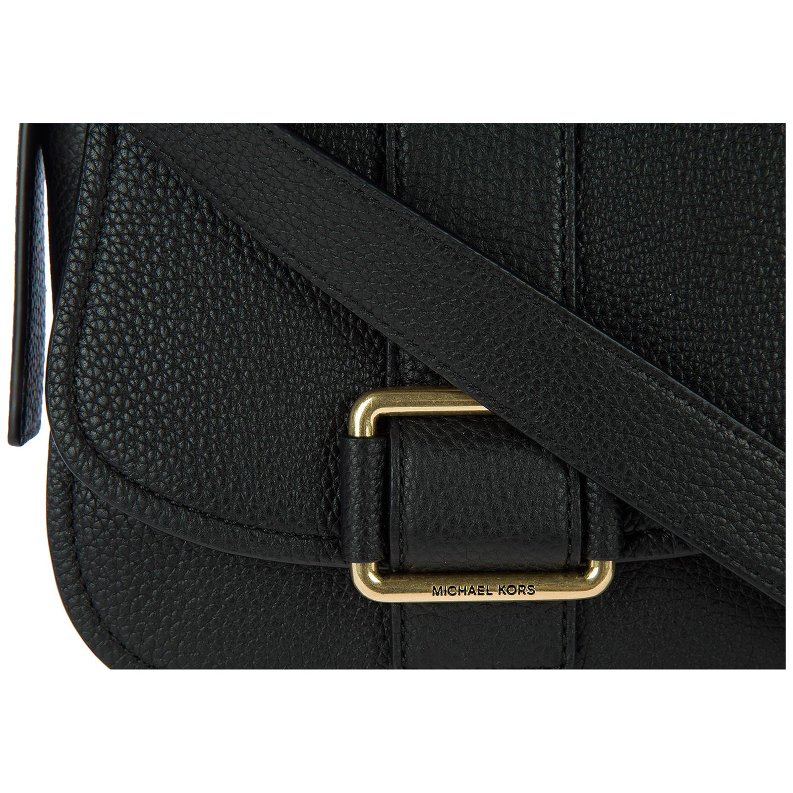 Michael Kors Leather Crossbody Messenger Shoulder Bag Maxine in Black