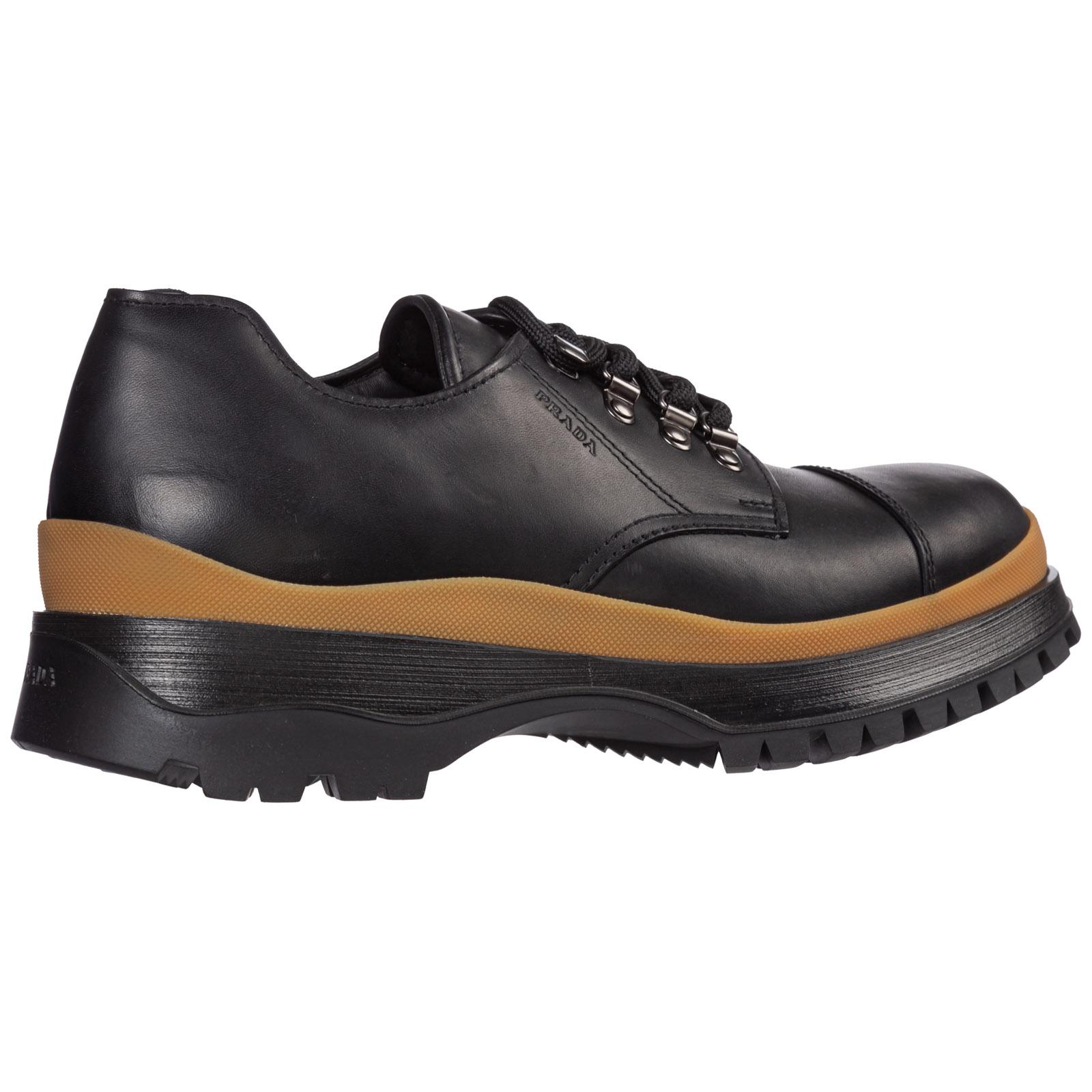 Prada Leather Pull-up Shoes in Nero (Black) for Men | Lyst