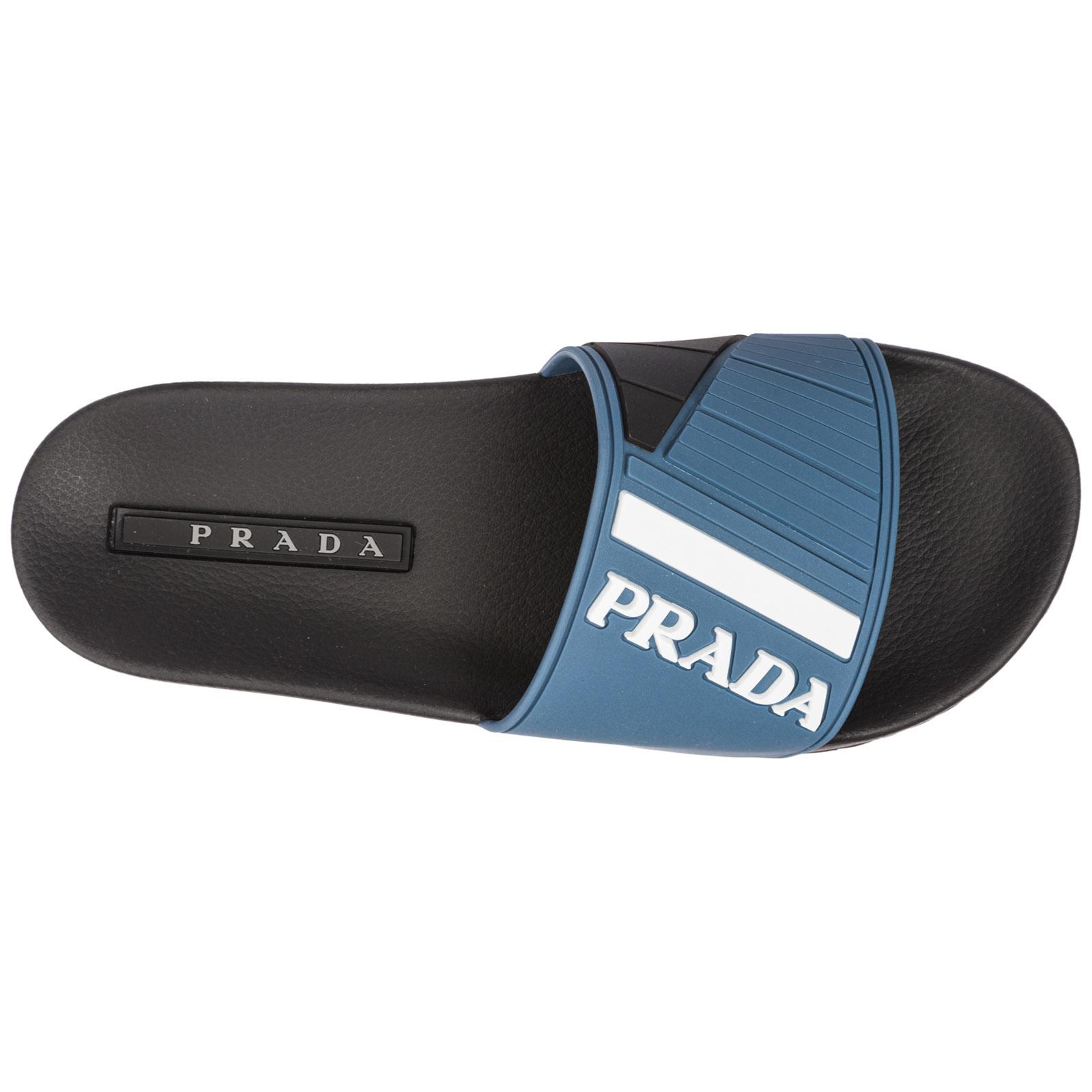 Prada Slippers Sandals Rubber in Blue 