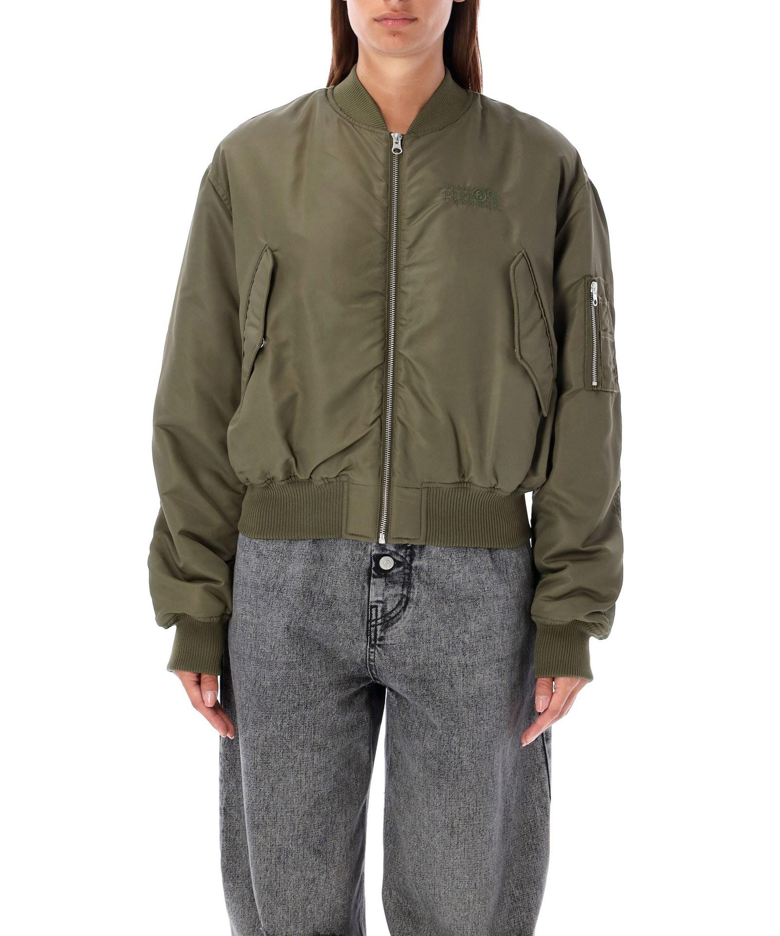 MM6 by Maison Martin Margiela Bomber Jacket in Grey Lyst UK
