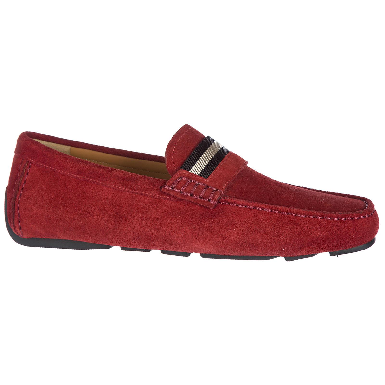 red suede loafers mens