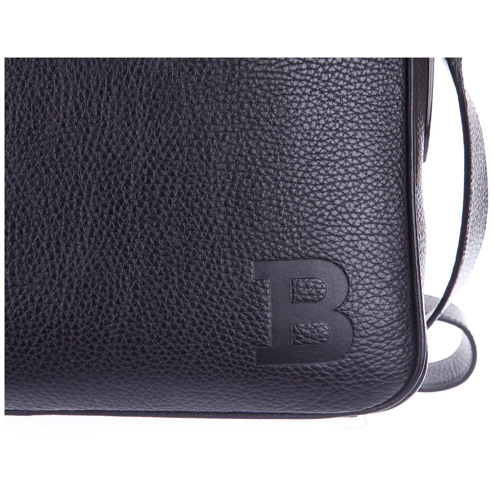 Bally Men's Leather Crossbody Messenger Shoulder Bag Capa in Nero