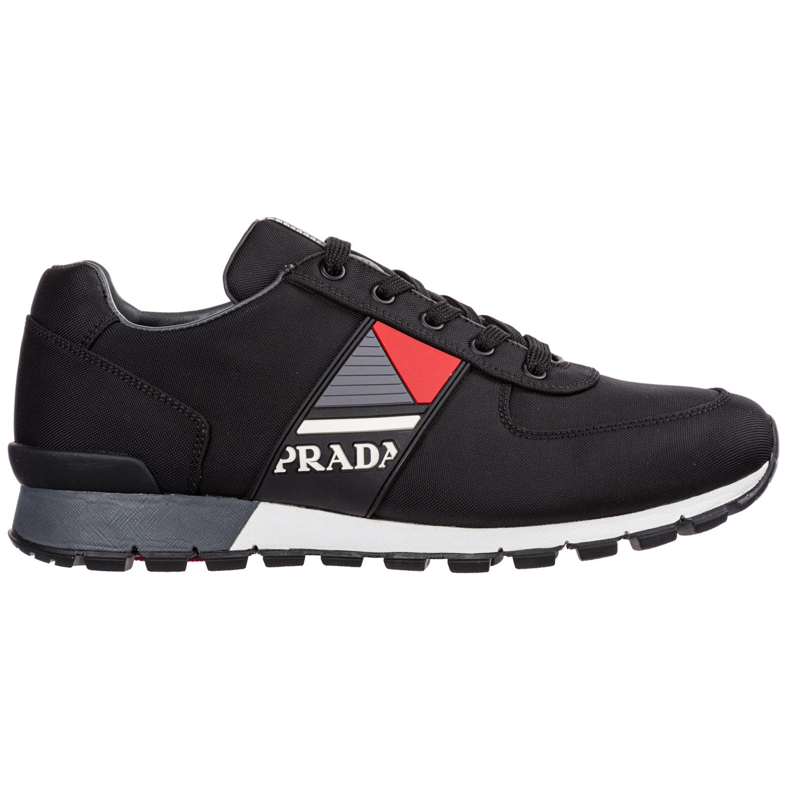 Prada Men's Shoes Trainers Sneakers Match Race in Nero (Black) for Men ...