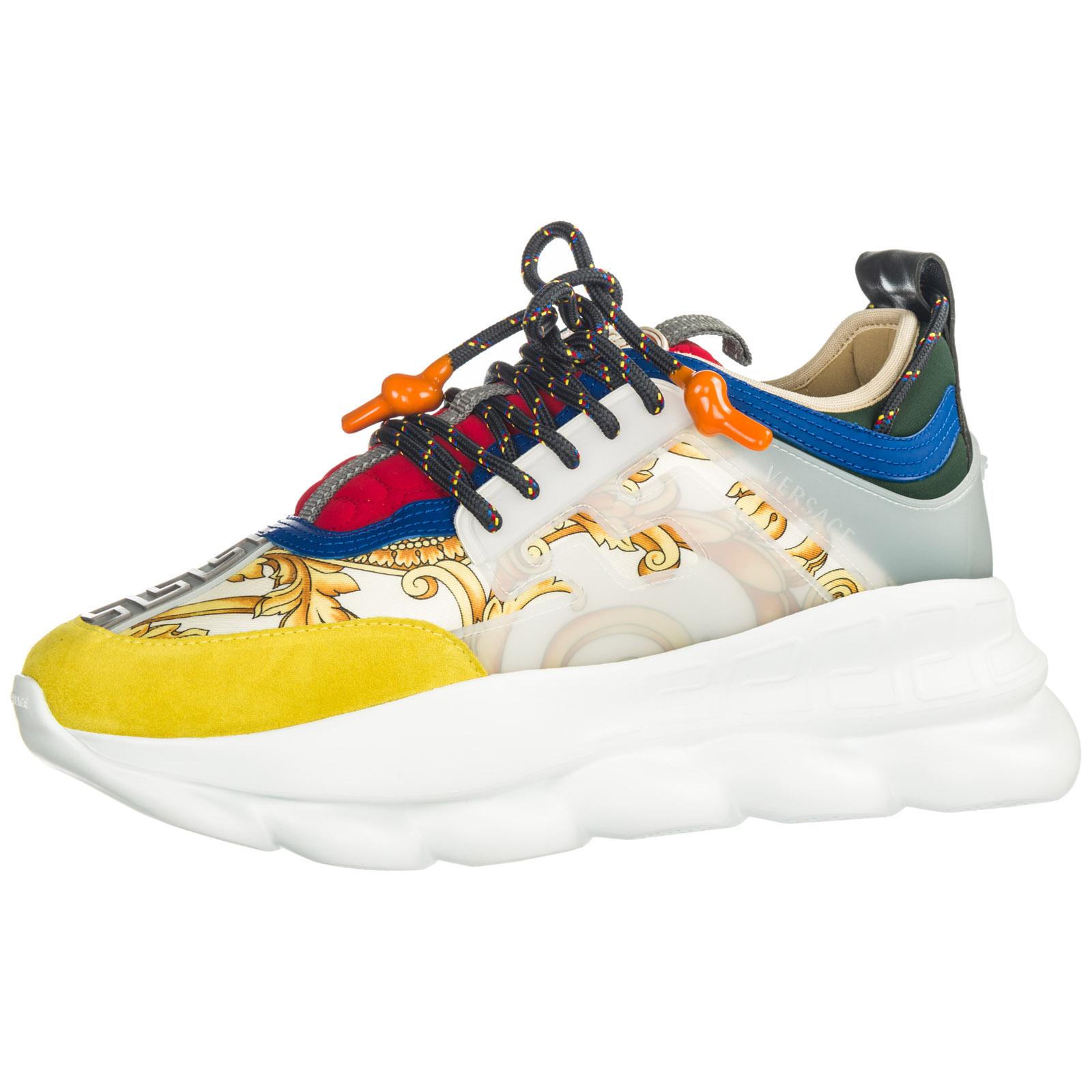 new VERSACE Chain Reaction yellow blue low top chunky sole dad