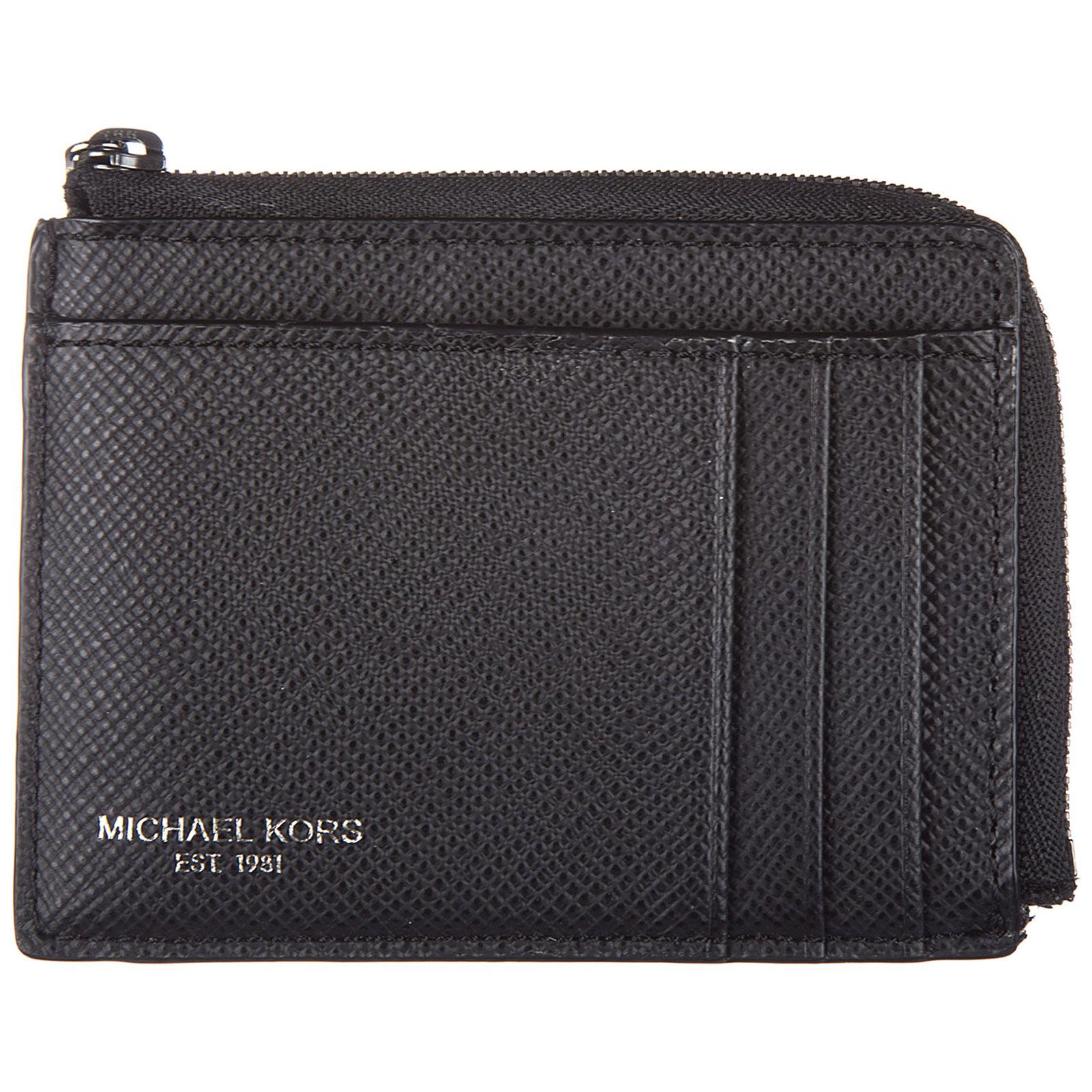 Lyst - Michael Kors Genuine Leather Credit Card Case Holder Wallet Harrison in Black for Men