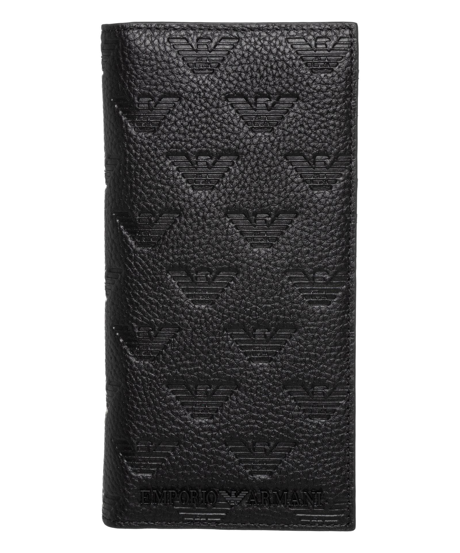 Emporio Armani Leather Wallet in Black for Men | Lyst