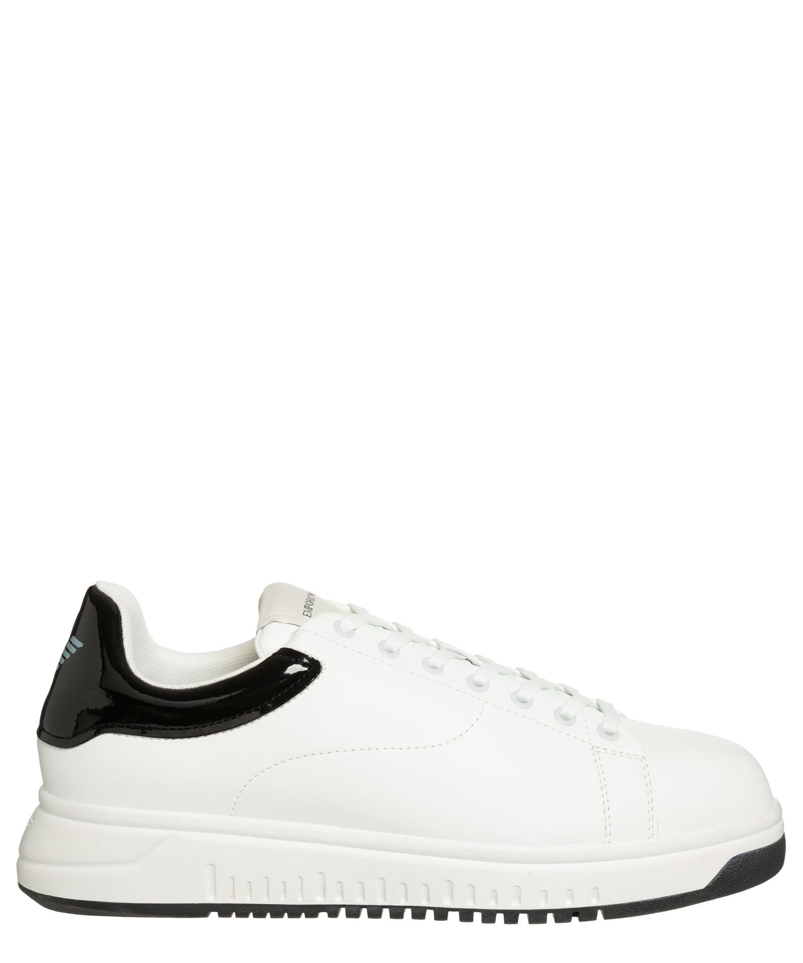Emporio Armani Leather Sneakers in White for Men | Lyst