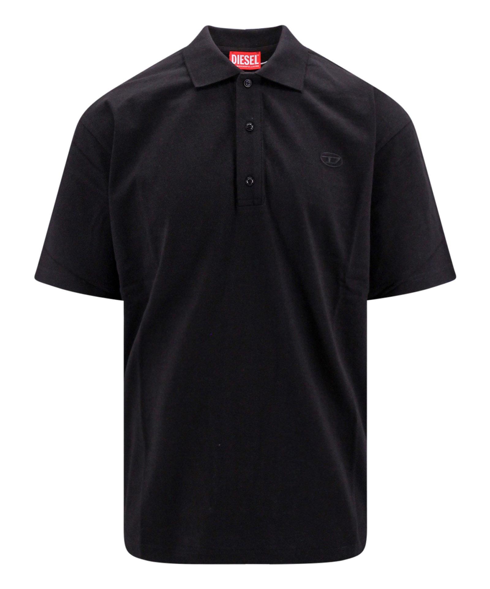 Diesel black polo shirt cheap
