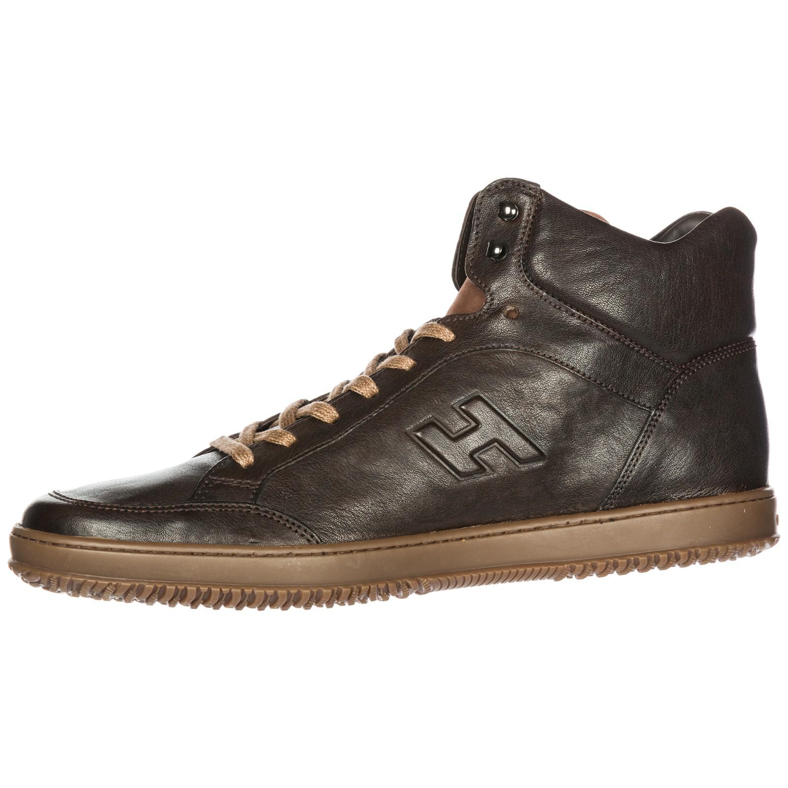 Scarpe sneakers alte uomo in pelle h168 derby mid cutHogan in Pelle da Uomo  colore Marrone | Lyst