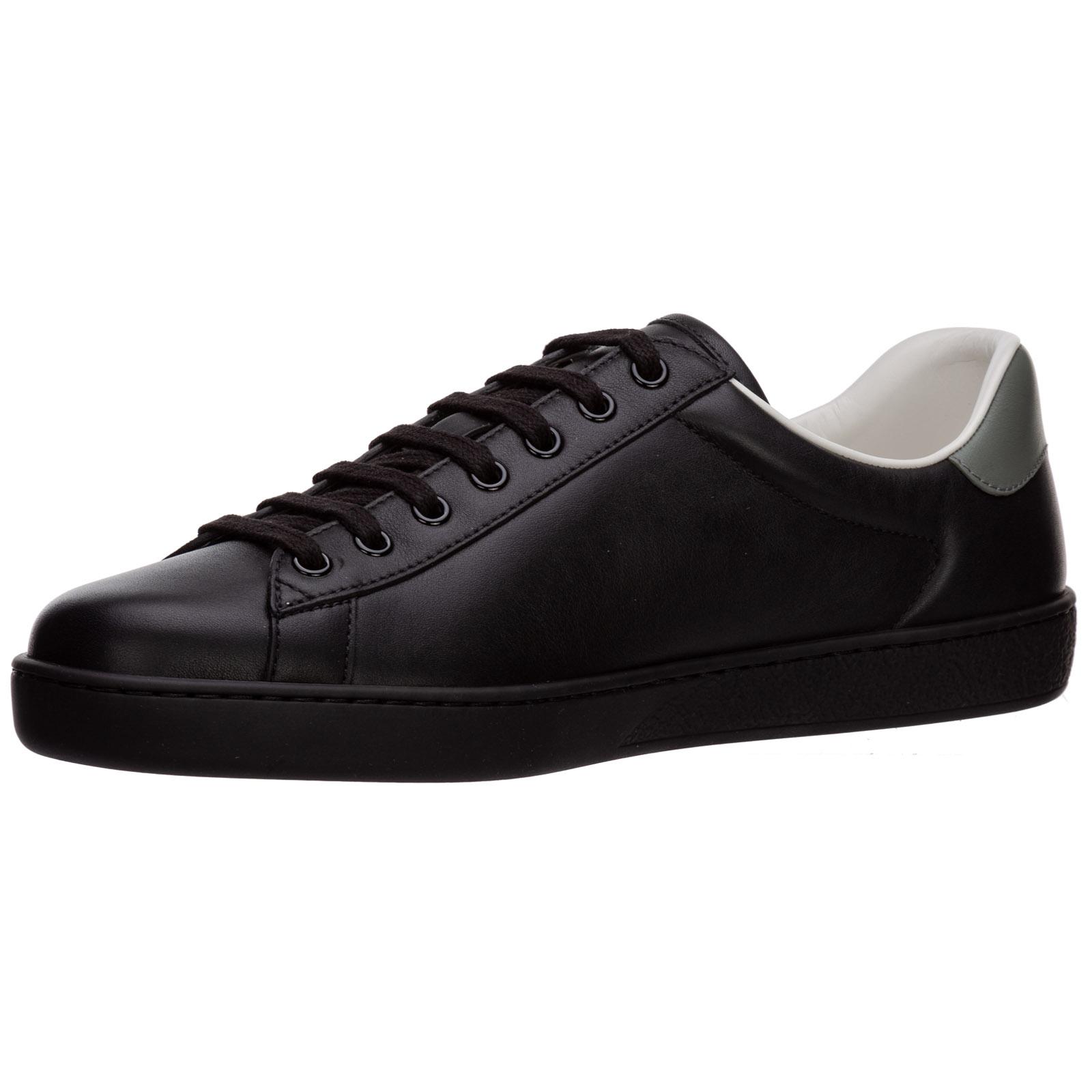 Gucci Men's Shoes Leather Trainers Sneakers Ace gg in Nero (Black) for ...