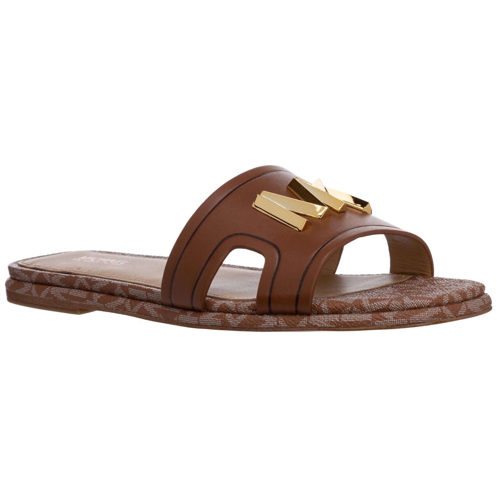 Michael Kors Leather Sandals Kippy in Brown | Lyst