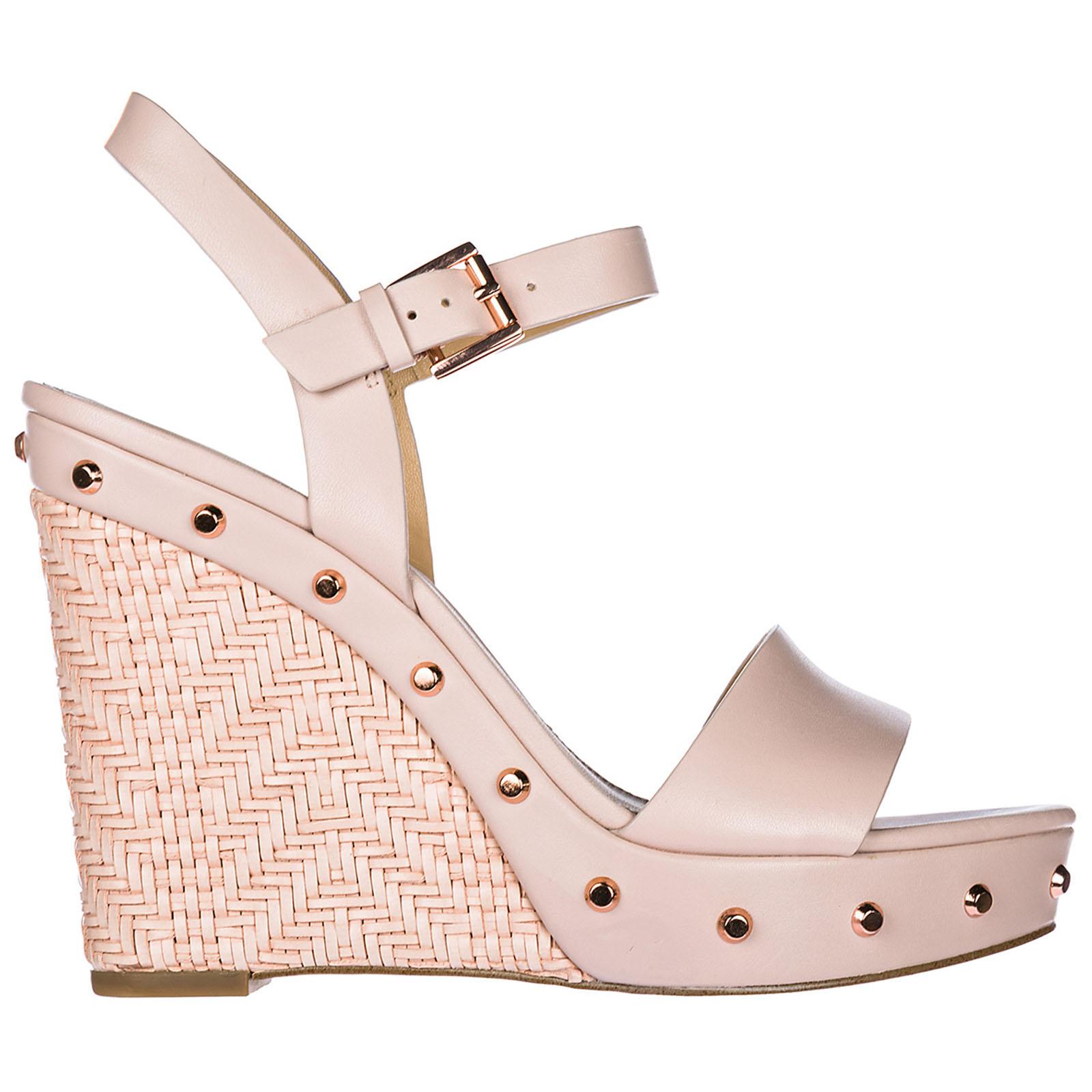 Michael Kors Leather Shoes Wedges Sandals Ellen in Soft Pink (Pink) | Lyst