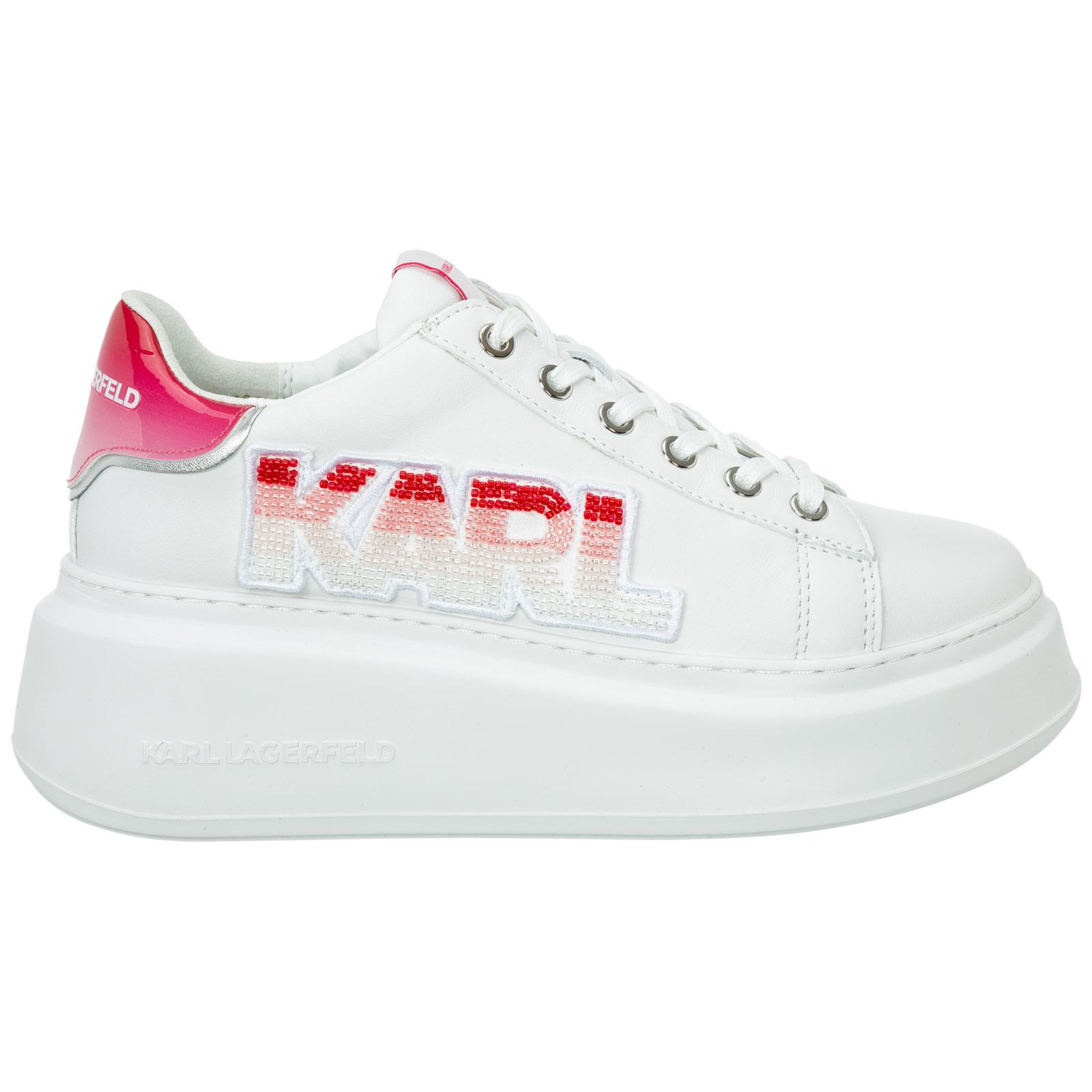 Karl Lagerfeld Shoes Leather Trainers Sneakers Anakapri in White - Pink  (White) | Lyst