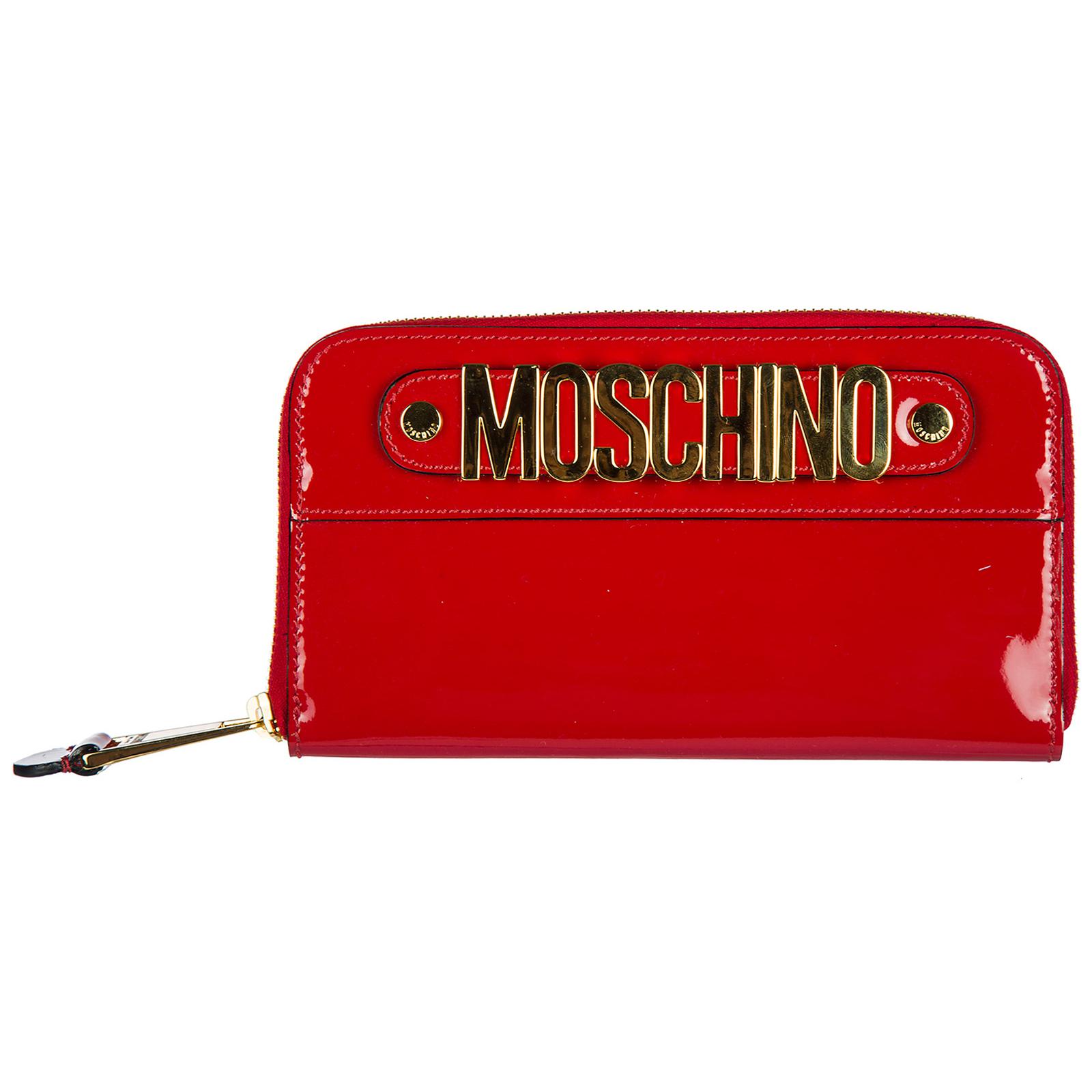 Moschino Wallet Genuine Leather Coin Case Holder Purse Card Bifold in ...