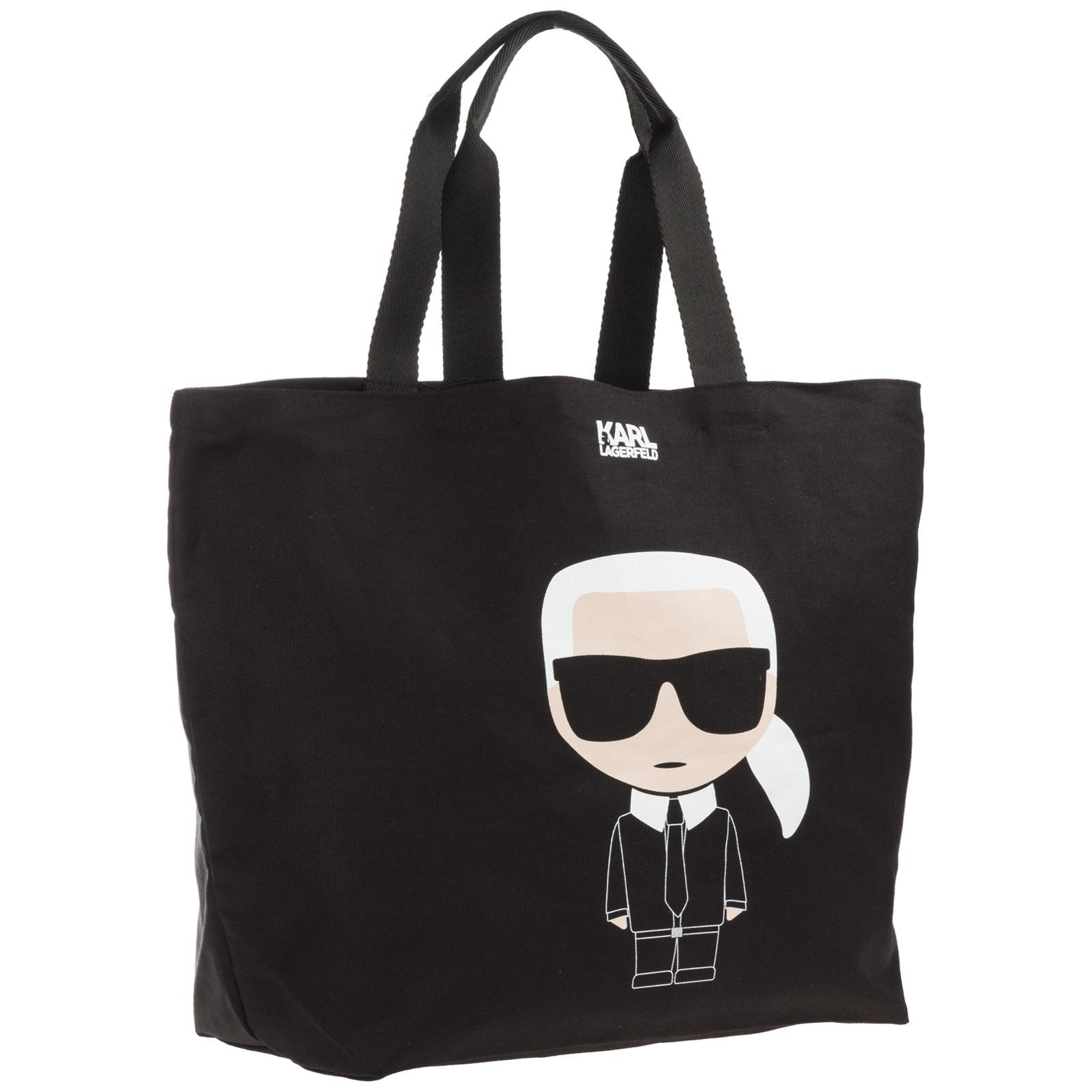 Karl Lagerfeld K/ikonik Canvas Tote Bag in Nero (Black) - Lyst