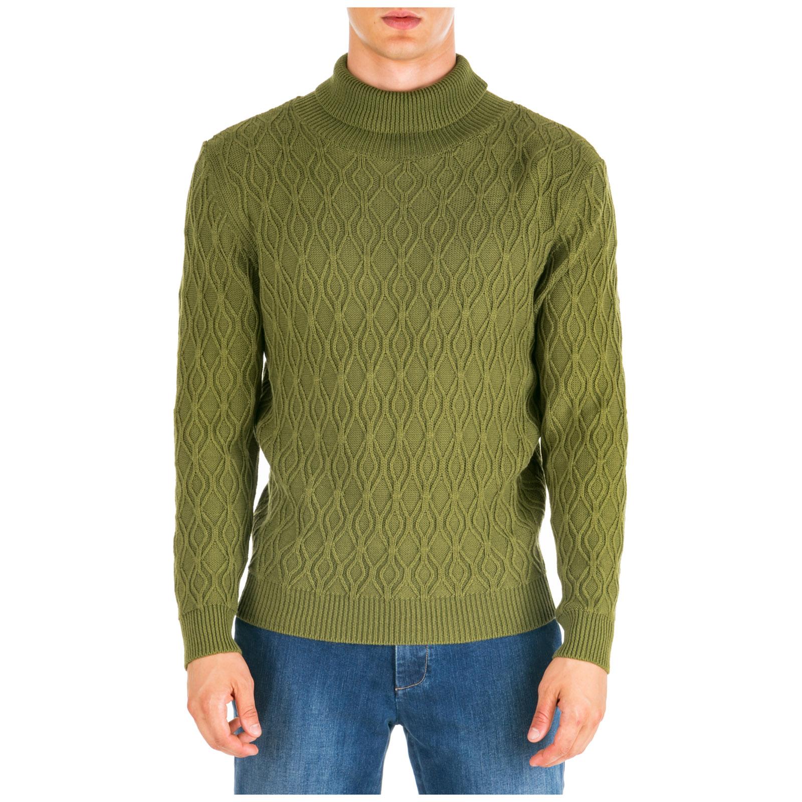 AT.P.CO Wool Men's Polo Neck Turtleneck Jumper Sweater in Green for Men ...