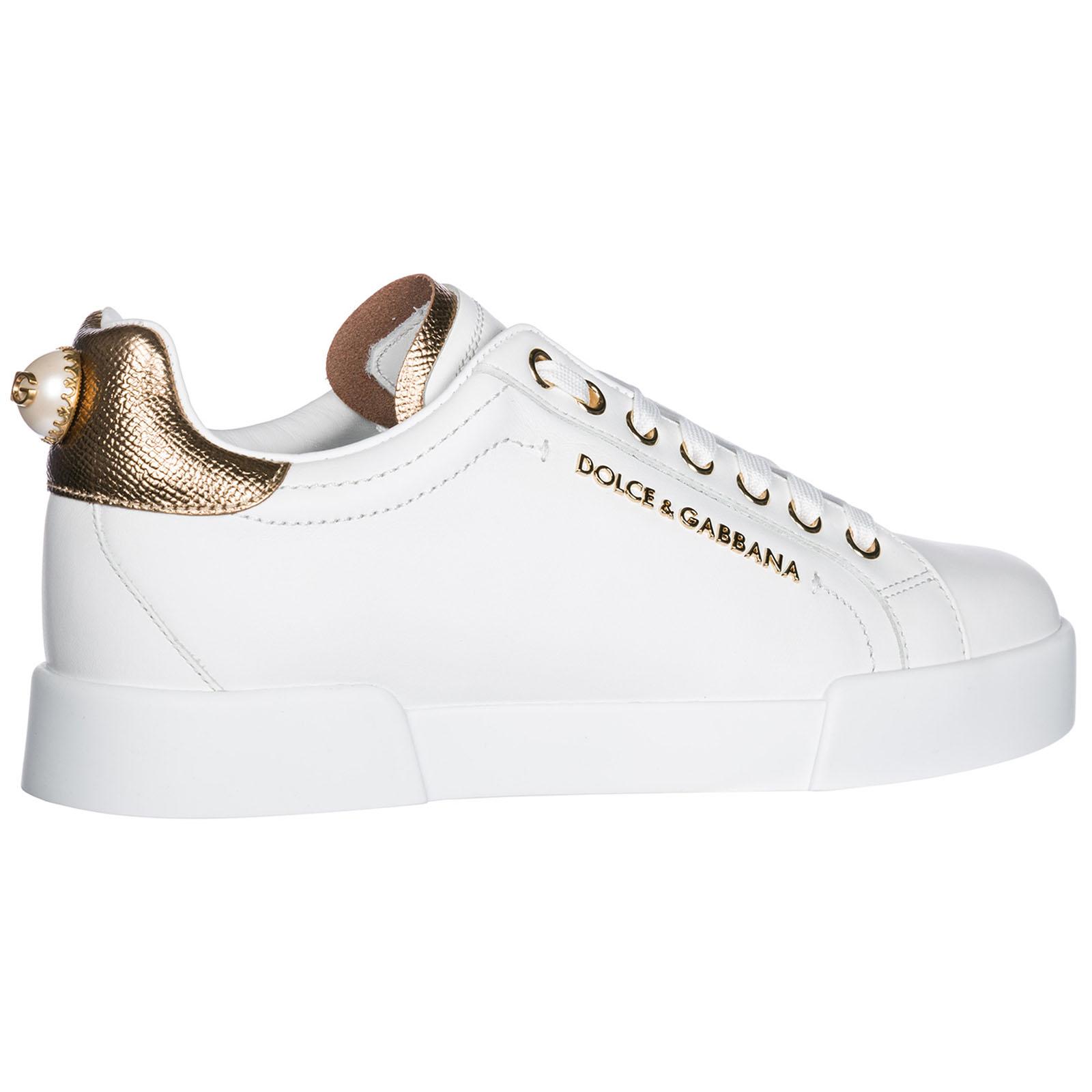 Dolce & Gabbana Women's Shoes Leather Trainers Sneakers Portofino in ...