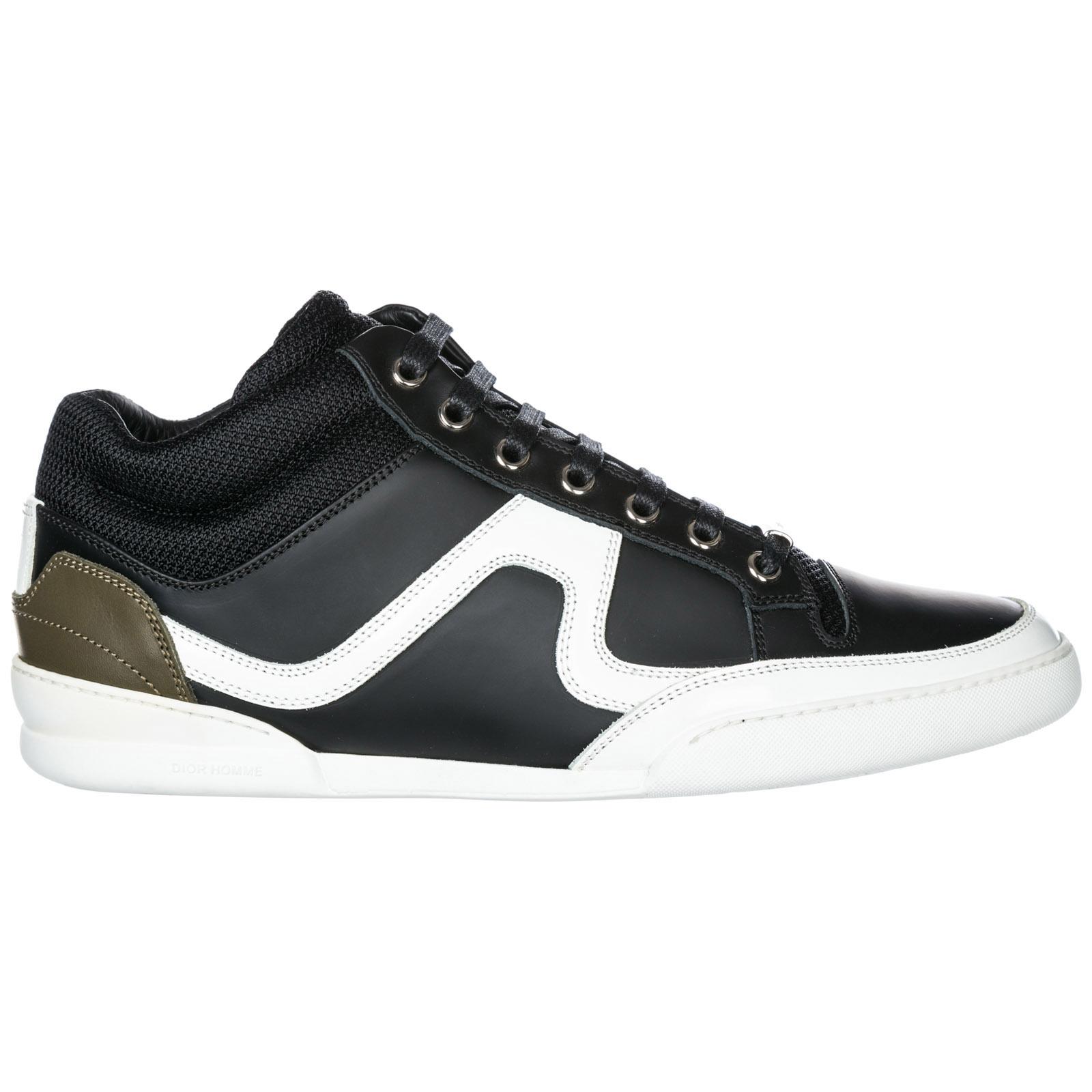 Dior Men's Shoes Leather Trainers Sneakers in Black / White (Black) for