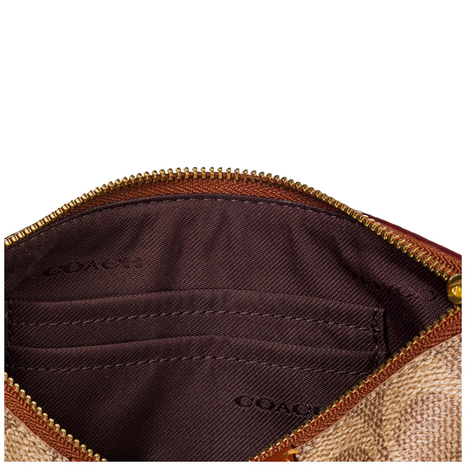 COACH Women's Leather Clutch Handbag Bag Purse in Brown