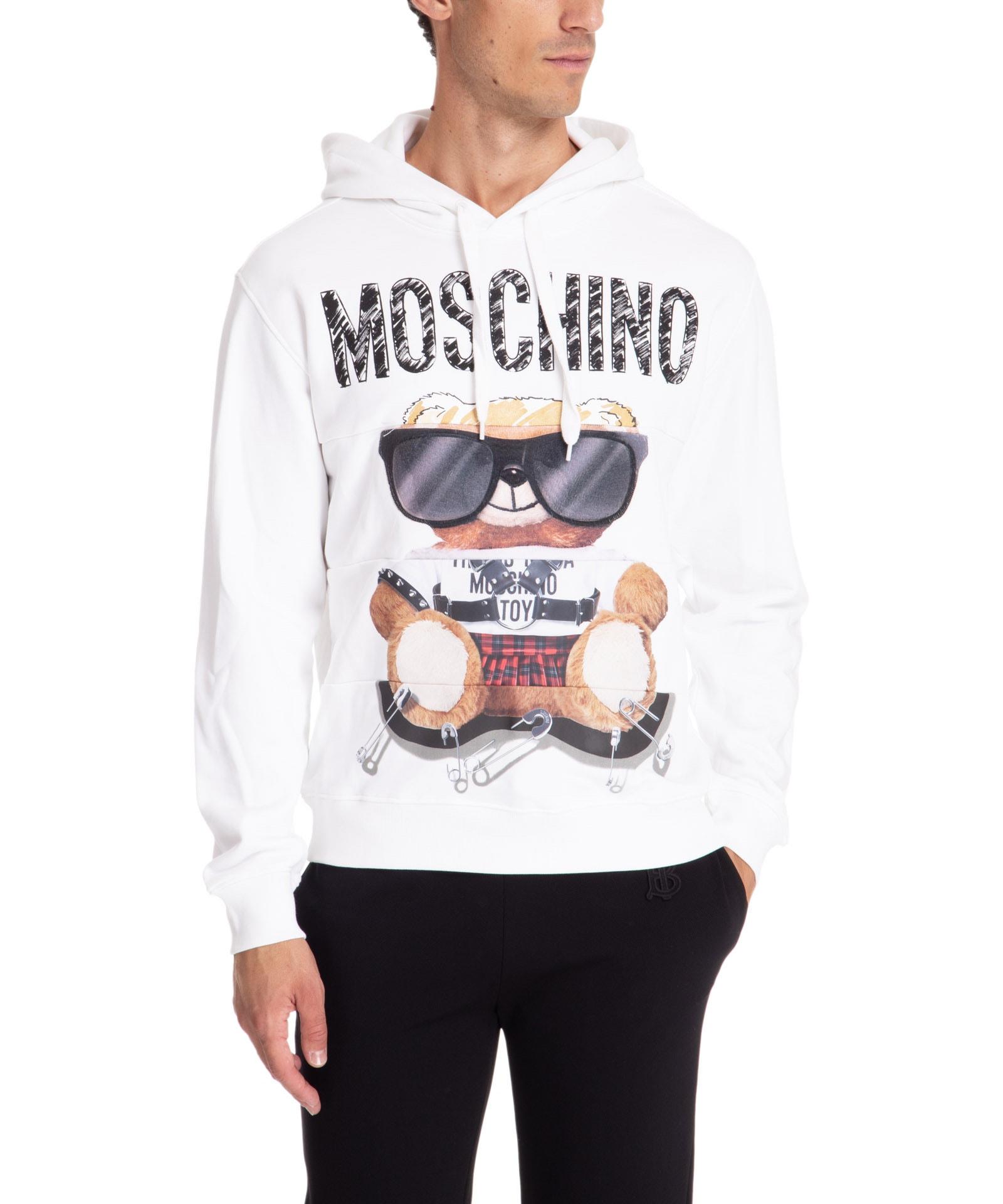 【関税込み】Moschino ホワイト Couture フーディ Moschino - Moschino Couture white sweatshirt with Teddy hood