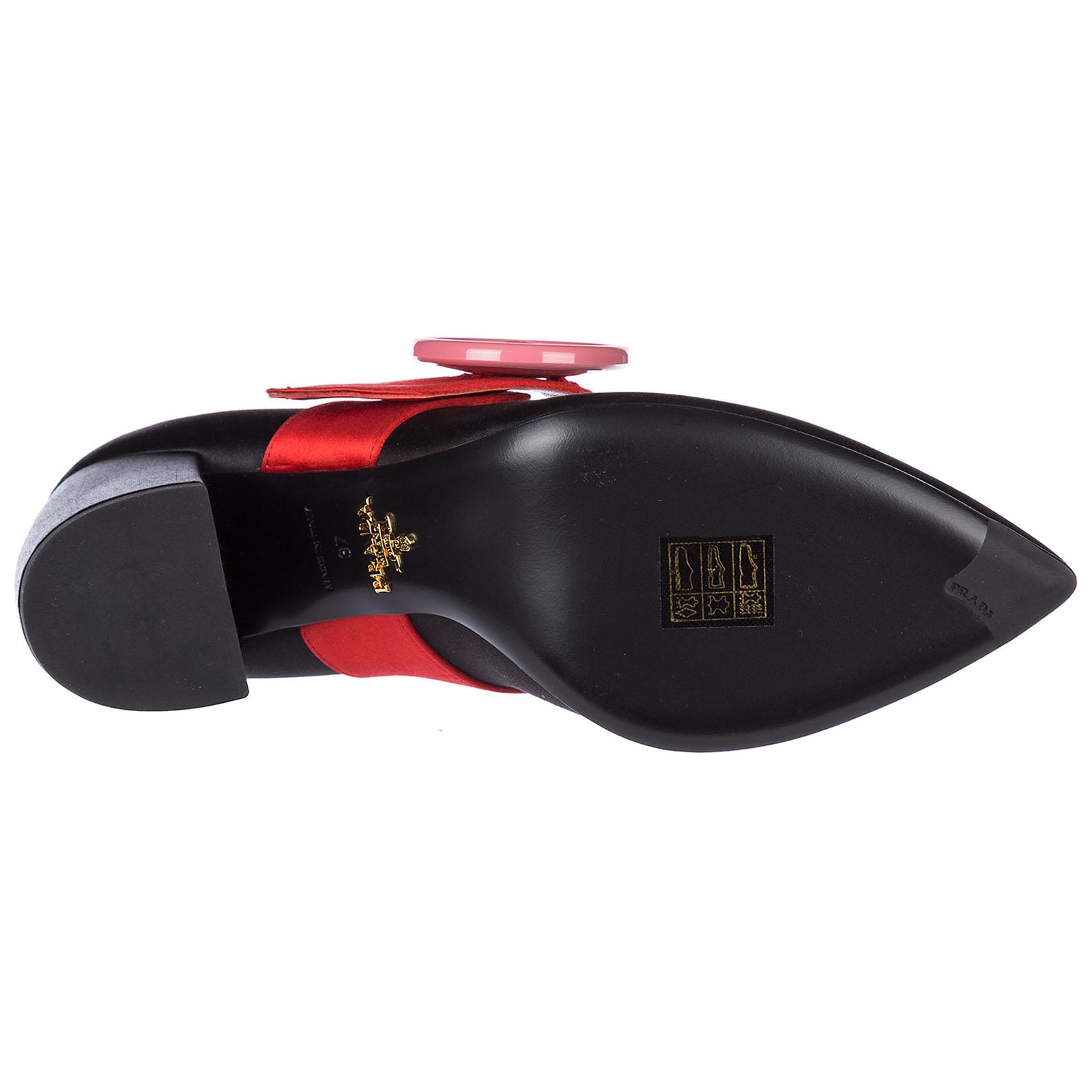 Prada Satin Women's Open Toe Pumps Court Shoes Heel in Nero Prada Black Donna Vernic Pumps Women Men Prada Autumn