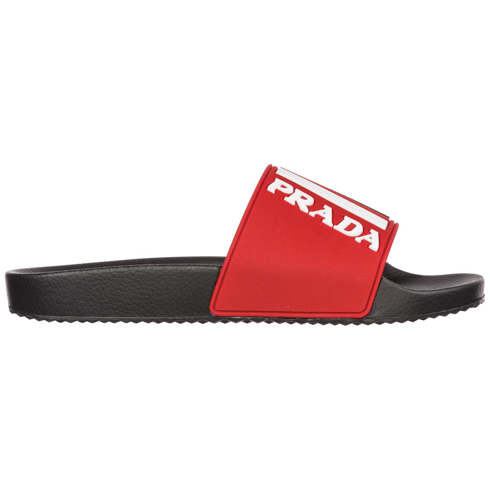 Prada logo embossed on sale sandals