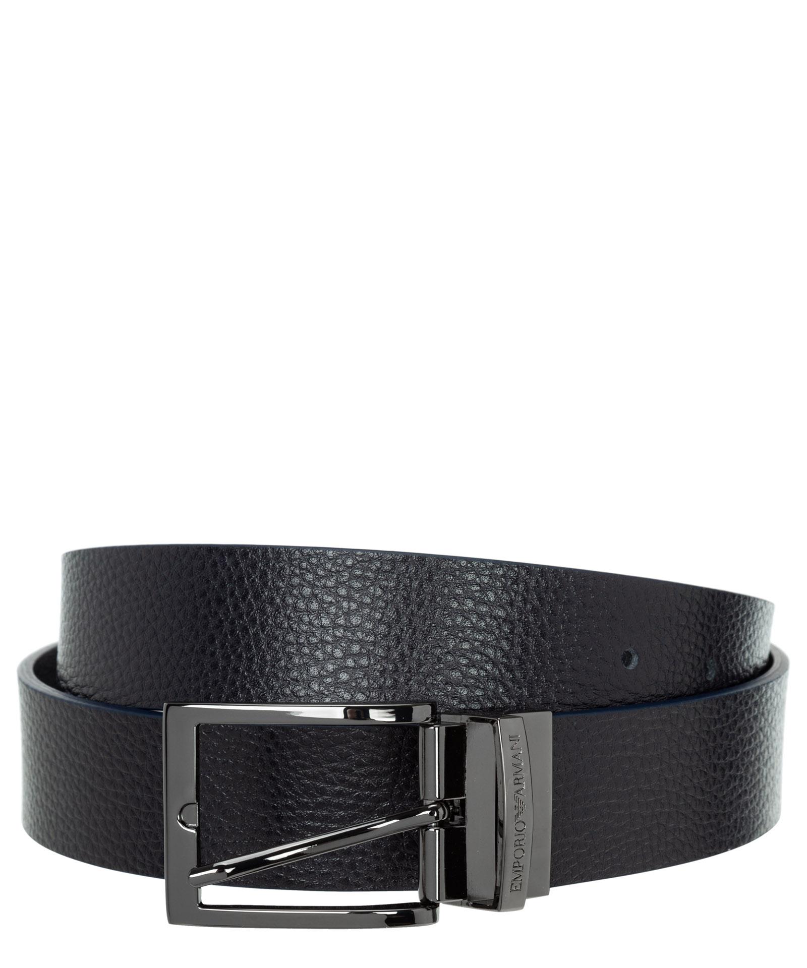 Emporio Armani Leather Blue Reversible Belt in Black for Men Mens Belts Emporio Armani Belts White 