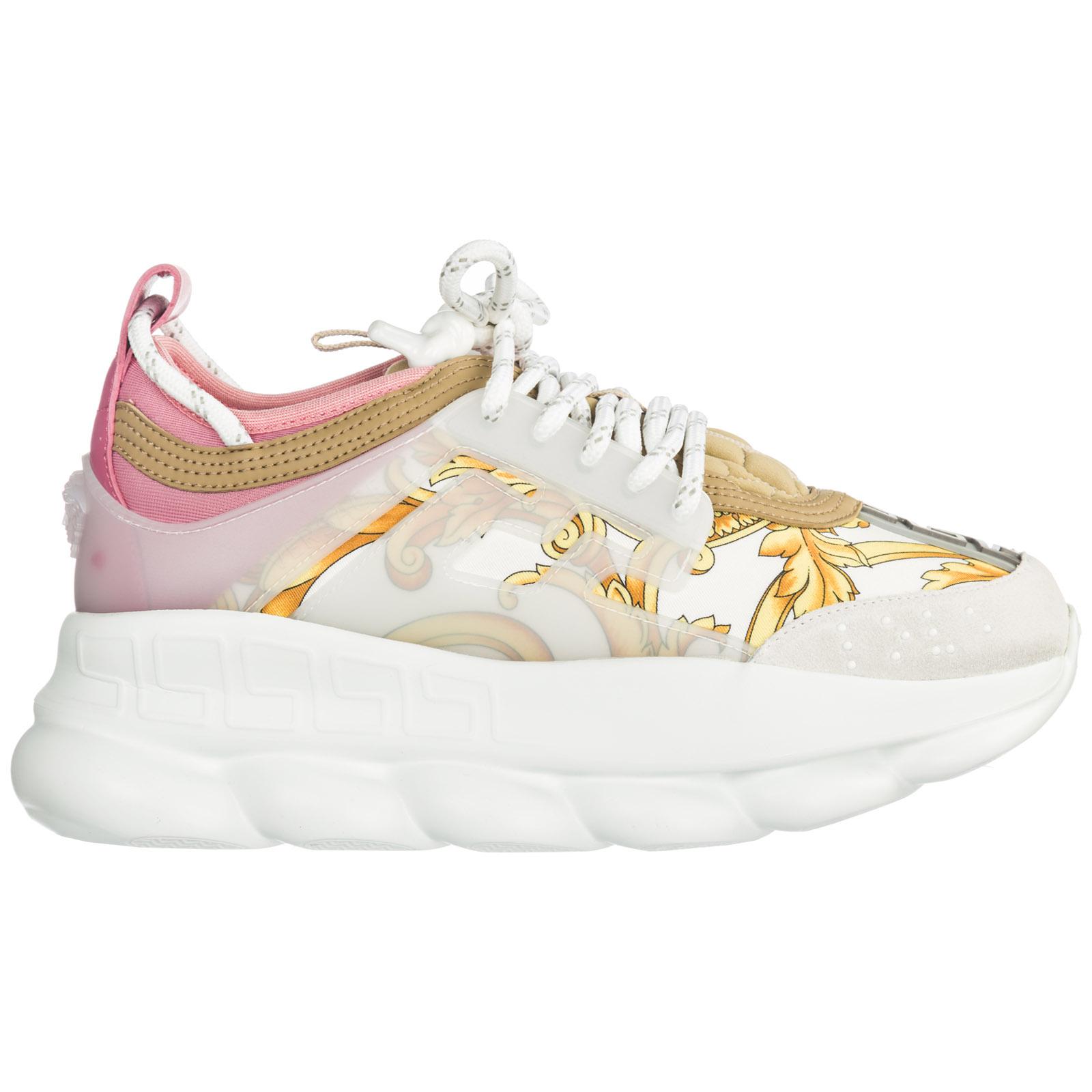 Versace Women's Shoes Trainers Sneakers Chain Reaction in Pink |