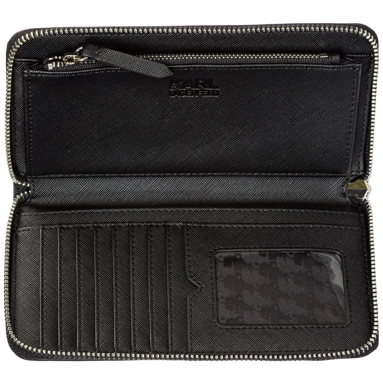 Karl Lagerfeld Black Leather Wallet Lyst