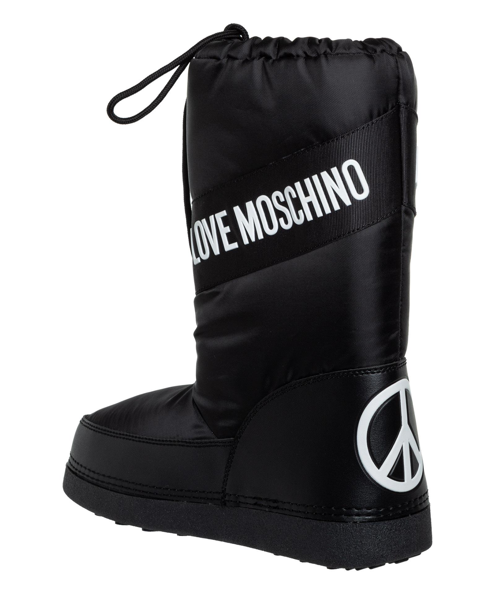 Love Moschino Peace & Love Snow Boots in Black | Lyst