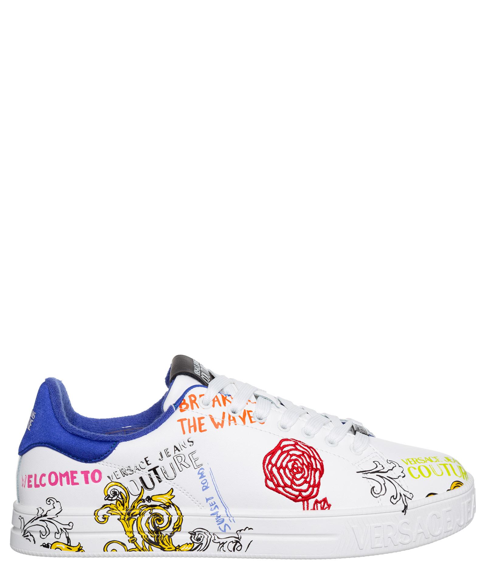Versace Jeans Couture Court 88 Roses Leather Sneakers in White for Men |  Lyst