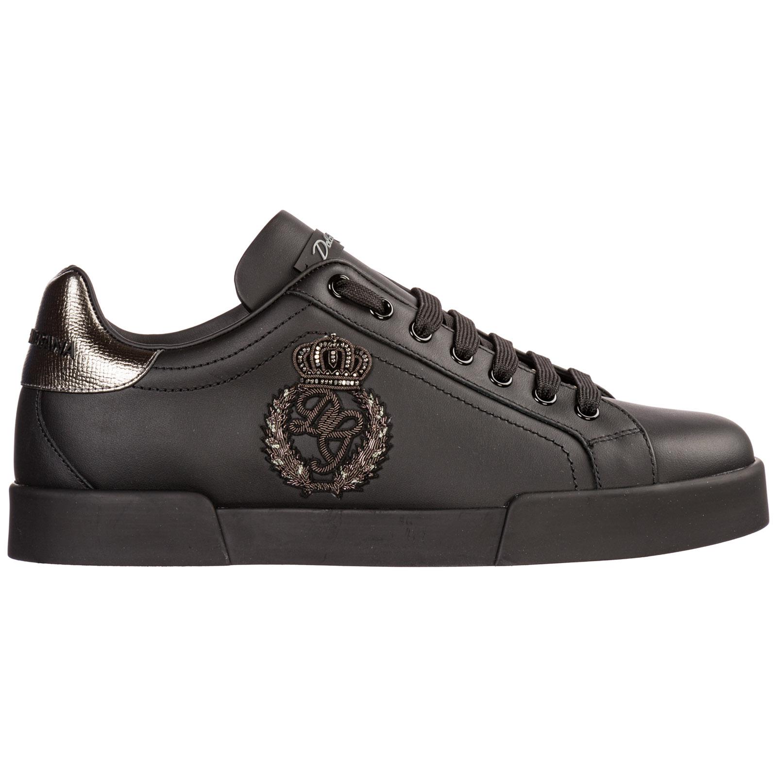 Dolce & Gabbana Men's Shoes Leather Trainers Sneakers in Black for Men |  Lyst