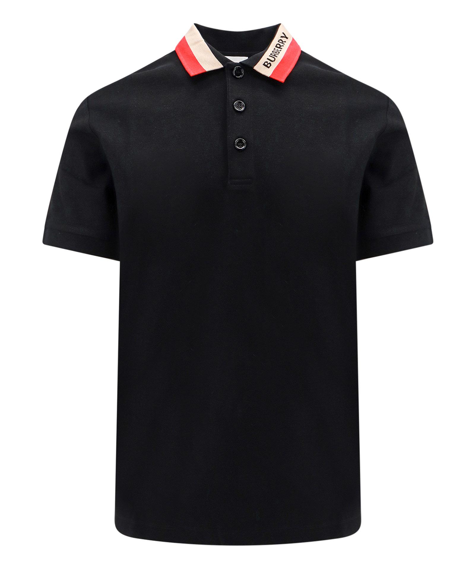 burberry black polo mens